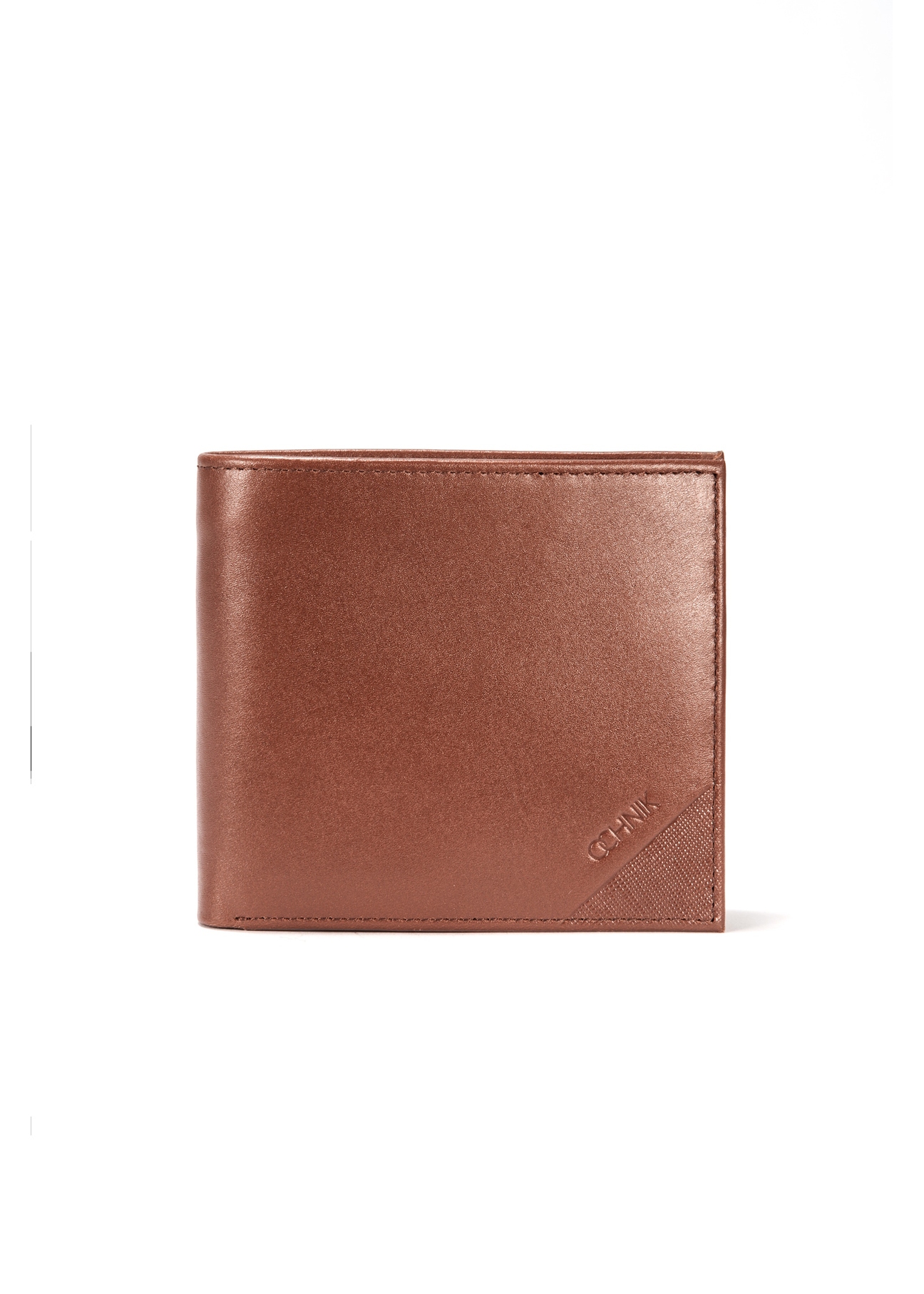 Men's brown leather wallet PORMS-0636-88(W25) - front product view on white background.