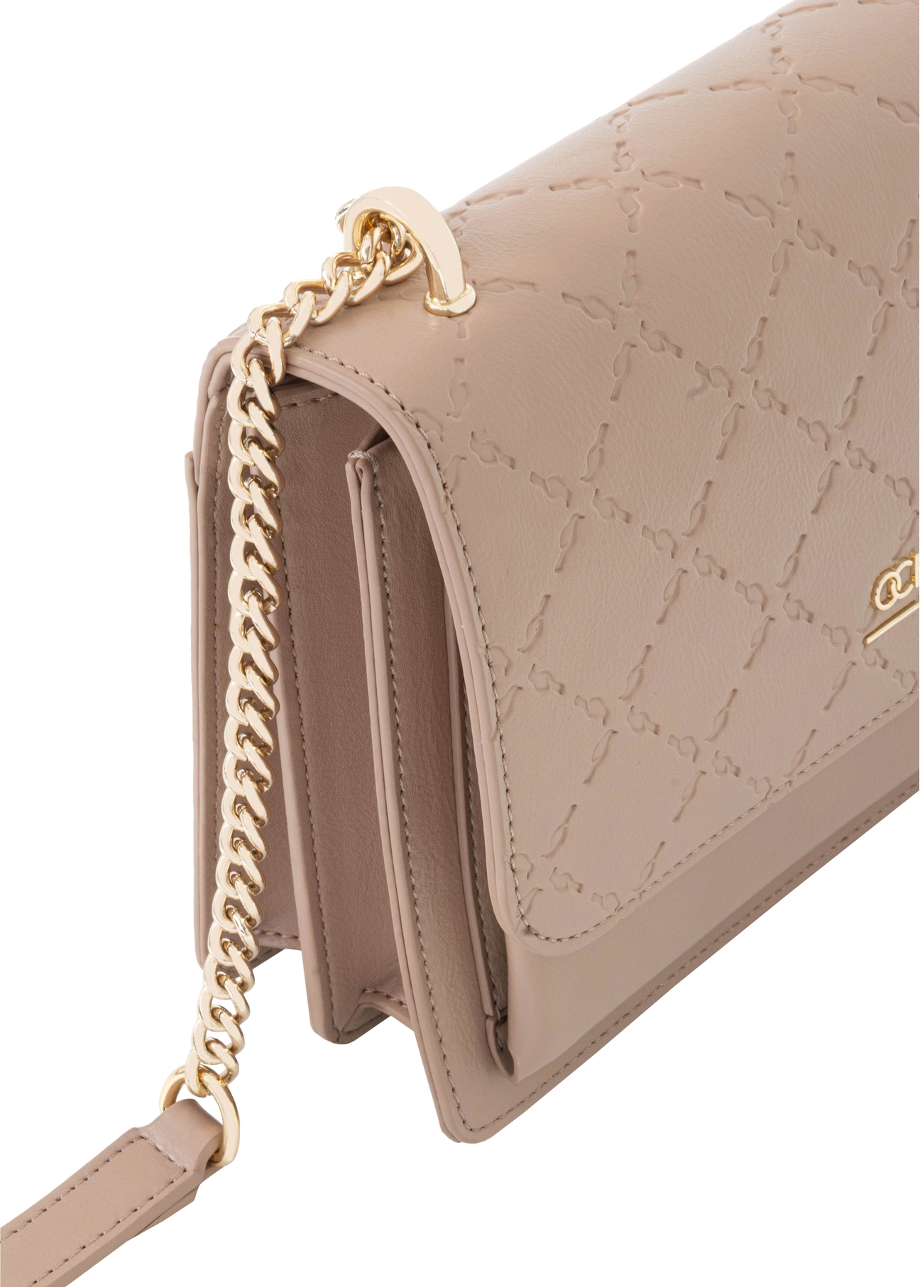 Beige women's handbag with monogram TOREC-1155-1A (W26)