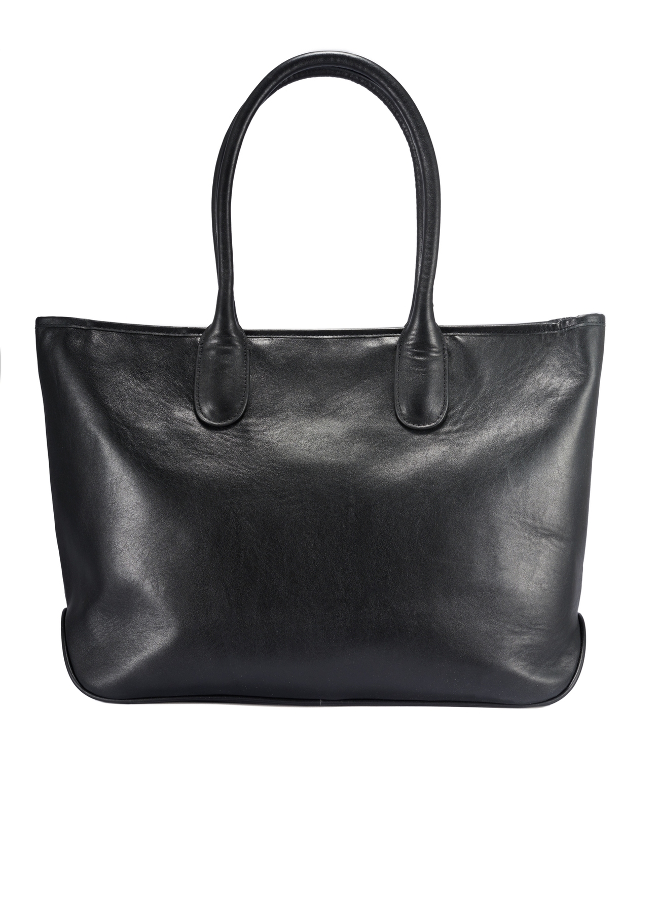 Large black leather women's handbag TORES-1149-99(Z25), product view from the back on a white background.