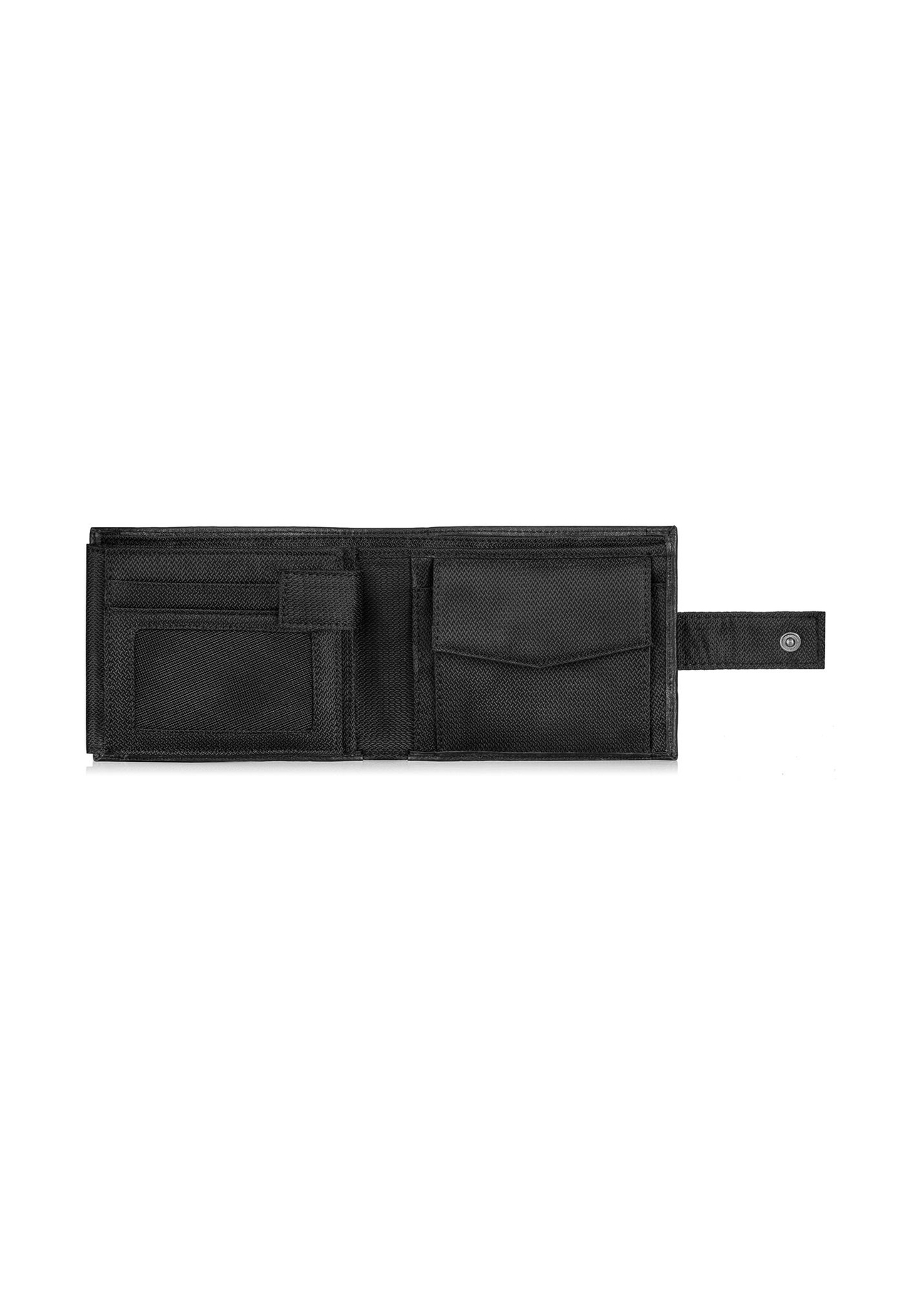 Black foldover clasp wallet for men PORMN-0016-99(Z23)-04