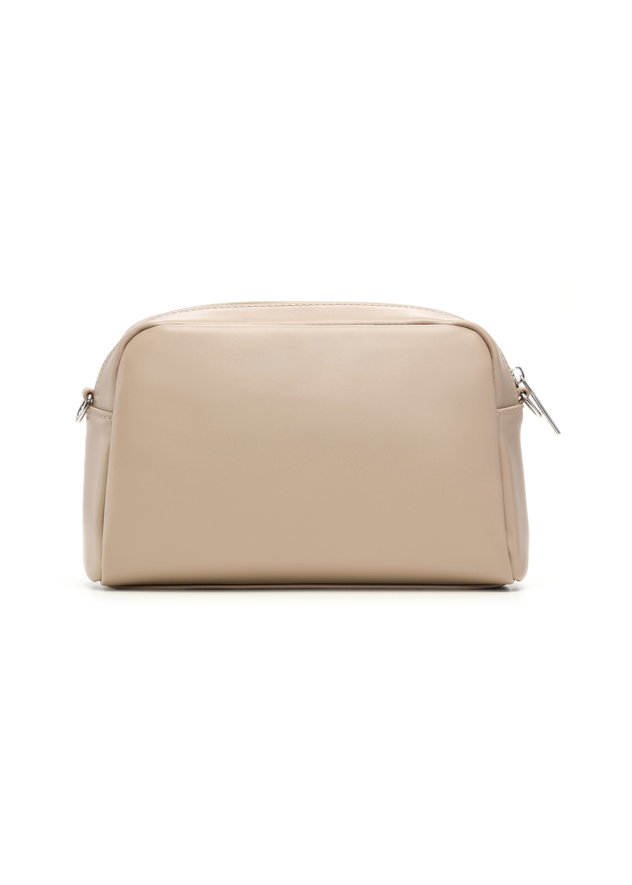 Women's shoulder bag in cool beige color TOREC-1342-1K(Z26), product view from the back on a white background.