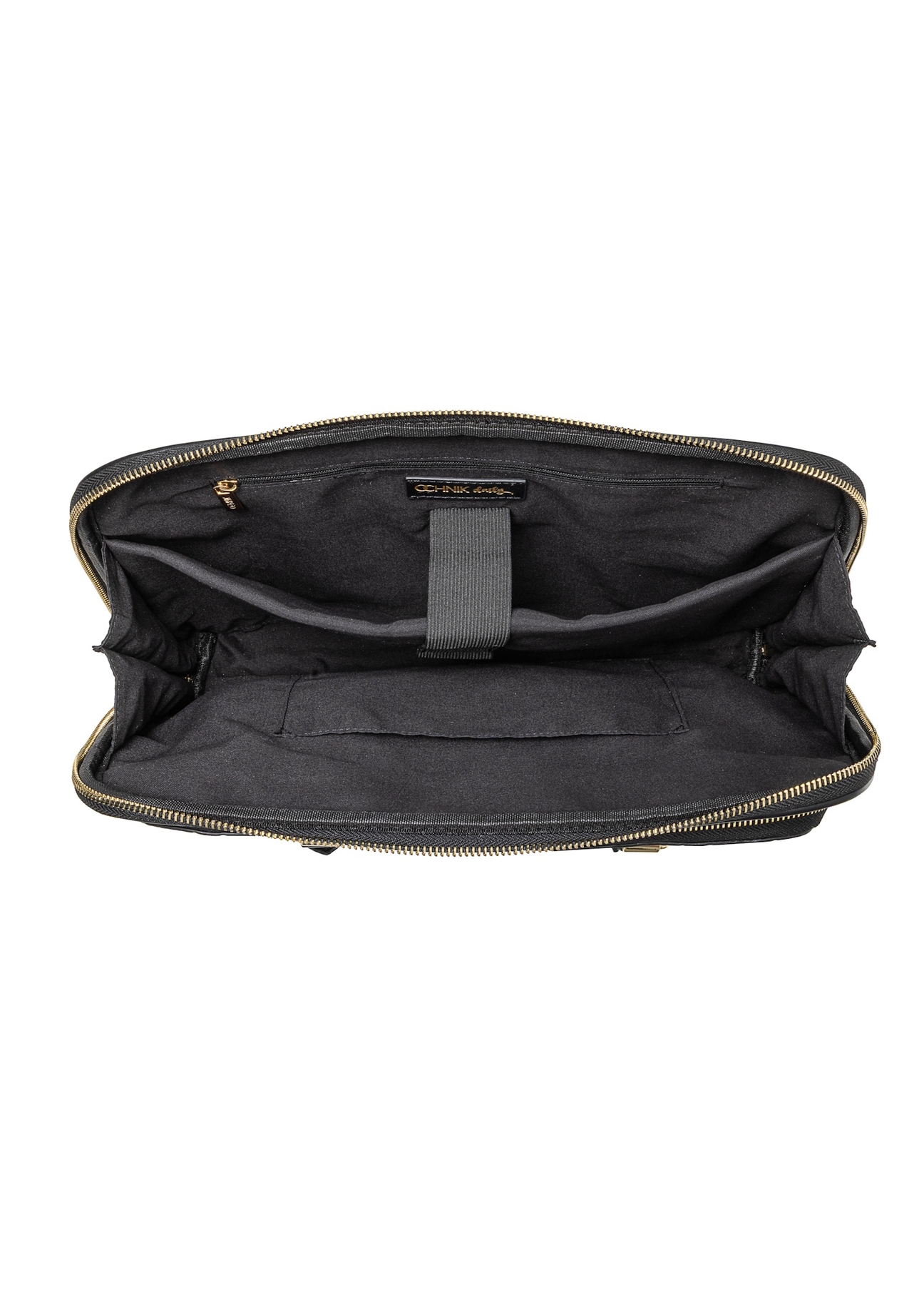 Black large women's bag TOREC-0978A-98(Z25), view of the inside of the product on a white background.