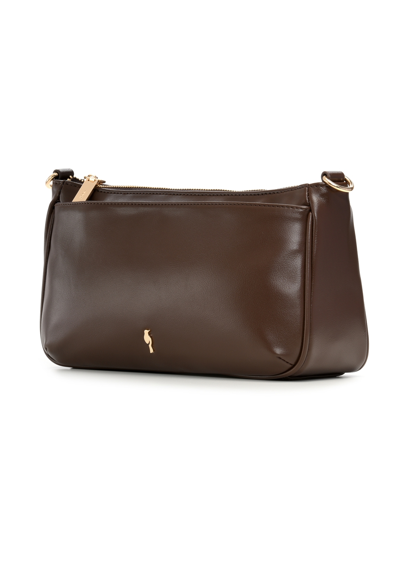 Brown women's shoulder bag TOREC-1245-1H(Z26), diagonal product view on a white background.