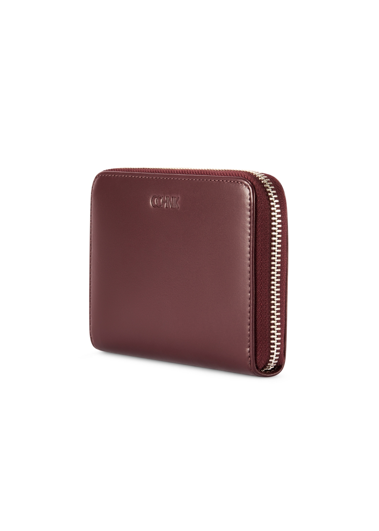 Burgundy leather women's wallet PORES-0976-49(Z25), diagonal product view on white background.