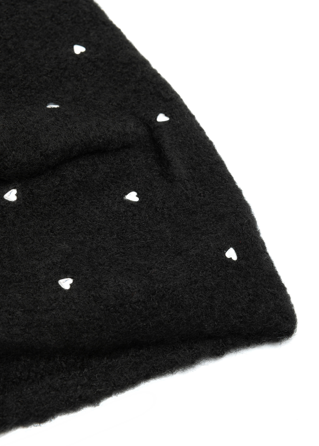 Black women's headband with tie CZADT-0070A-99(Z25), close-up of the product detail, view on a white background.