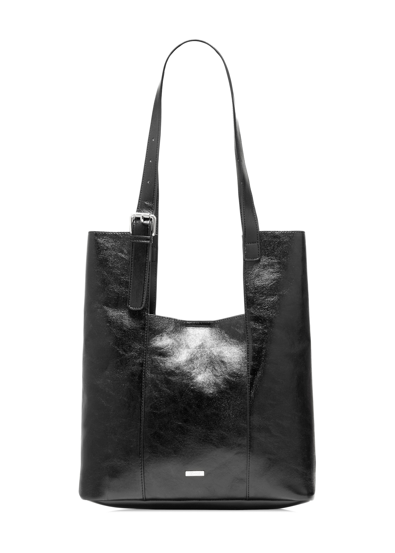 Black women's shopper bag TOREC-1086-99(Z25), front product view on white background.