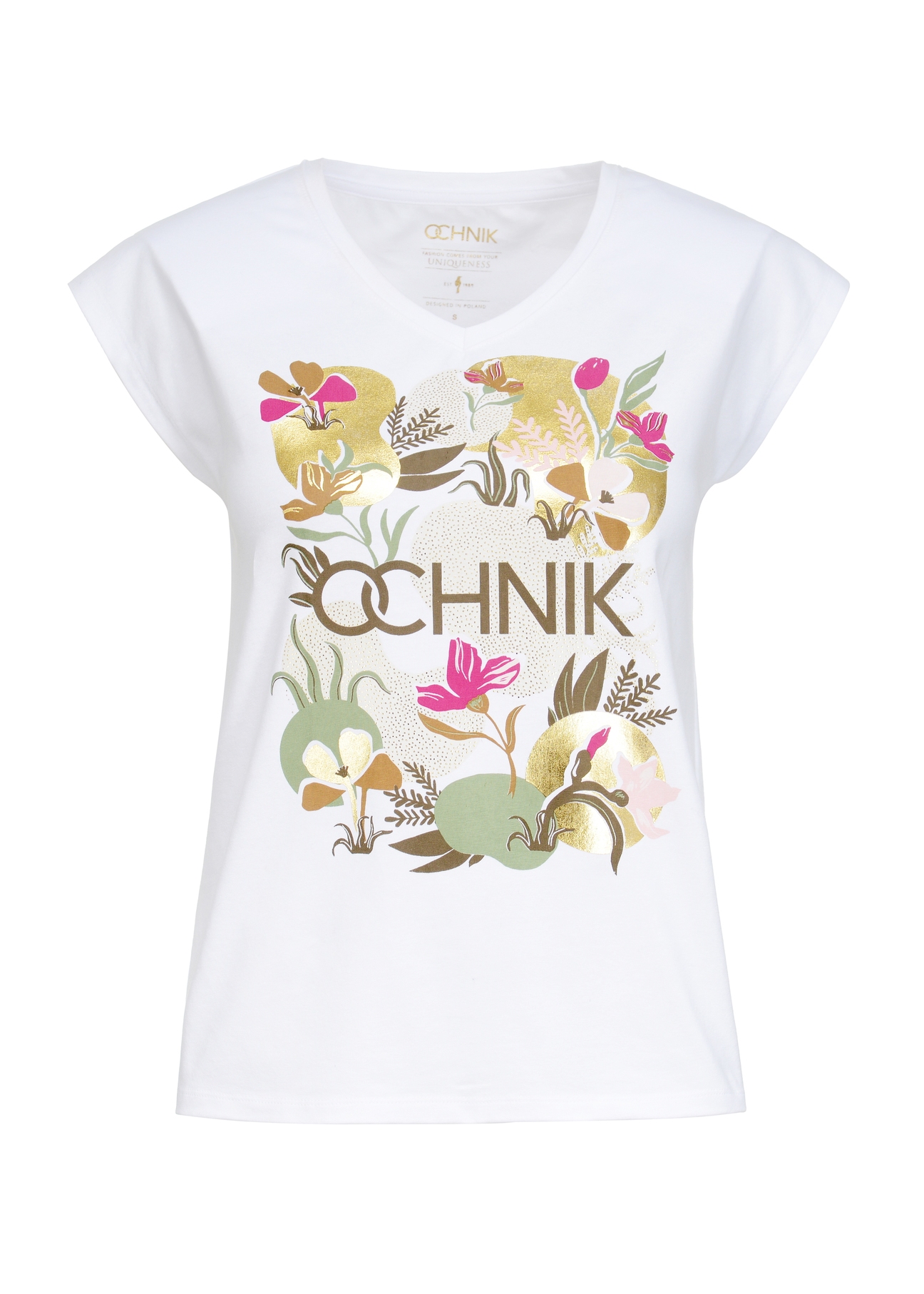 White Women's Chest T-Shirt TSHDT-0098-11(Z22)-04
