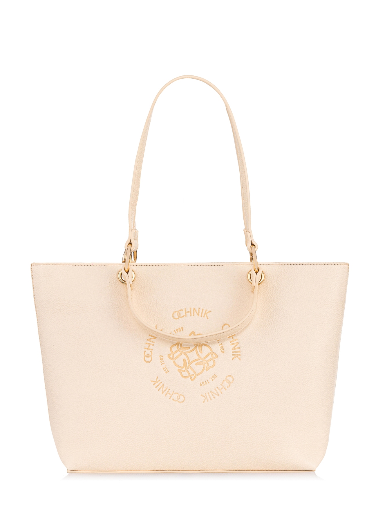 Cream embossed women's handbag TOREC-0807-12(W23)-01