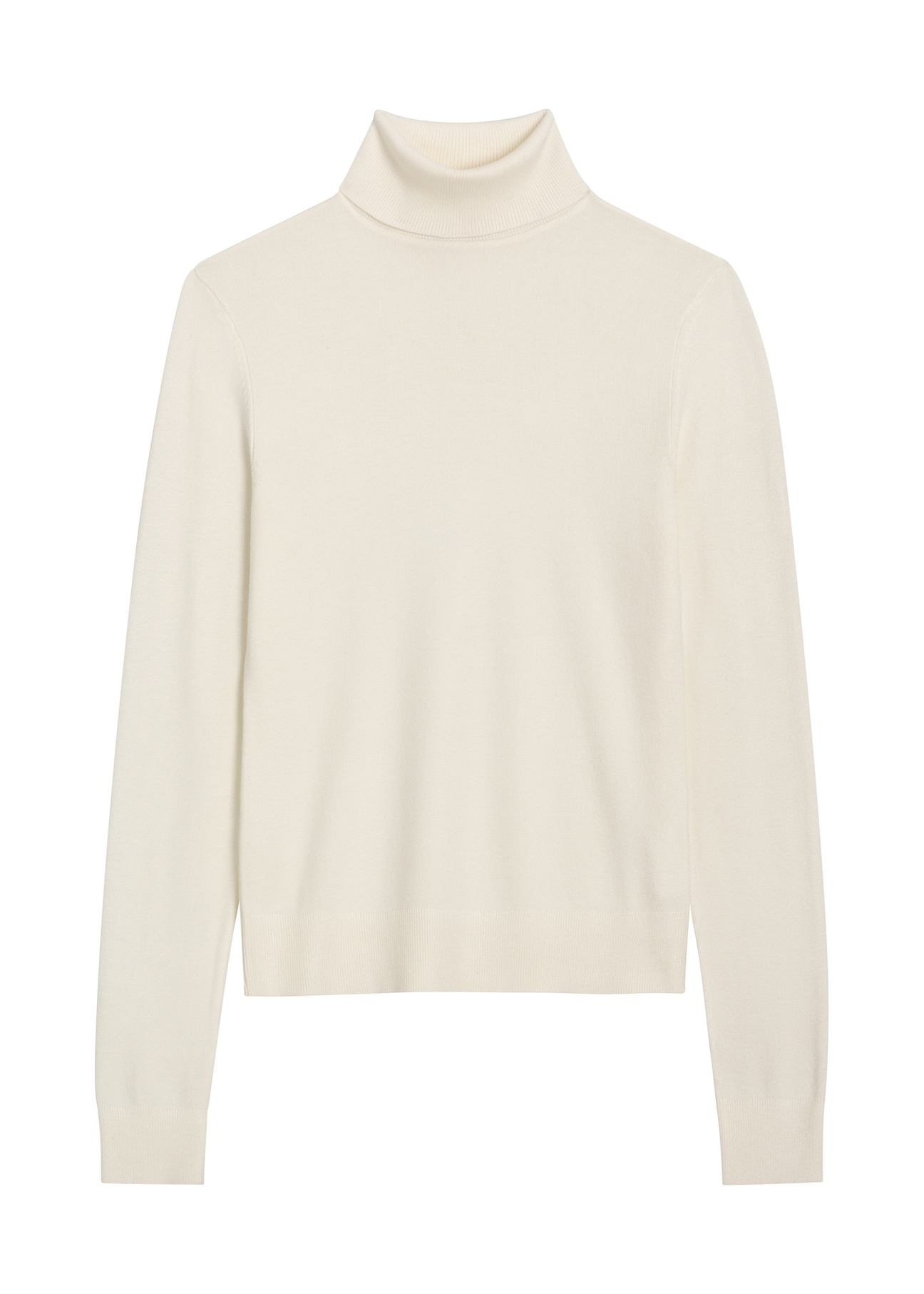 Cream women's turtleneck sweater SWEDT-0272-0B(Z26), front product view on white background.