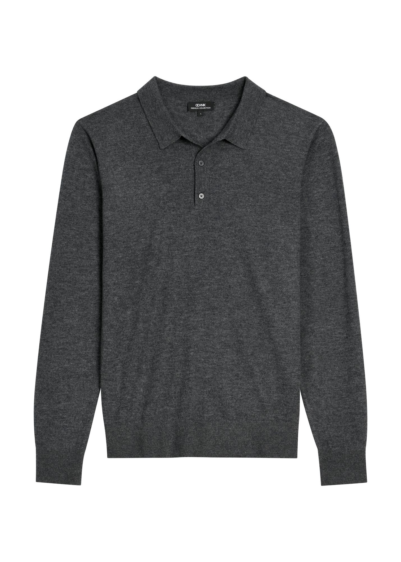 Graphite wool men's sweater SWEMT-0197-9D(Z26) - front product view, on a white background.