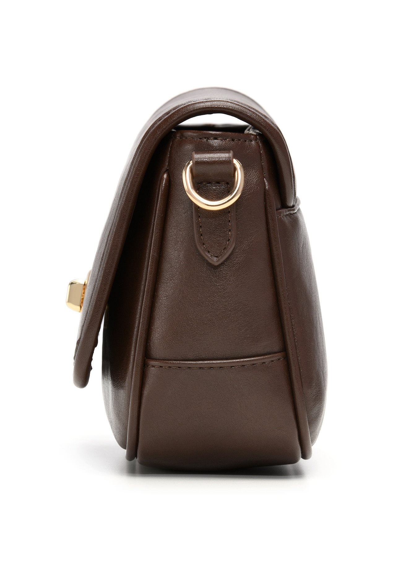 Small brown women's handbag TOREC-1249-1H(Z26), side view of the product on a light background.