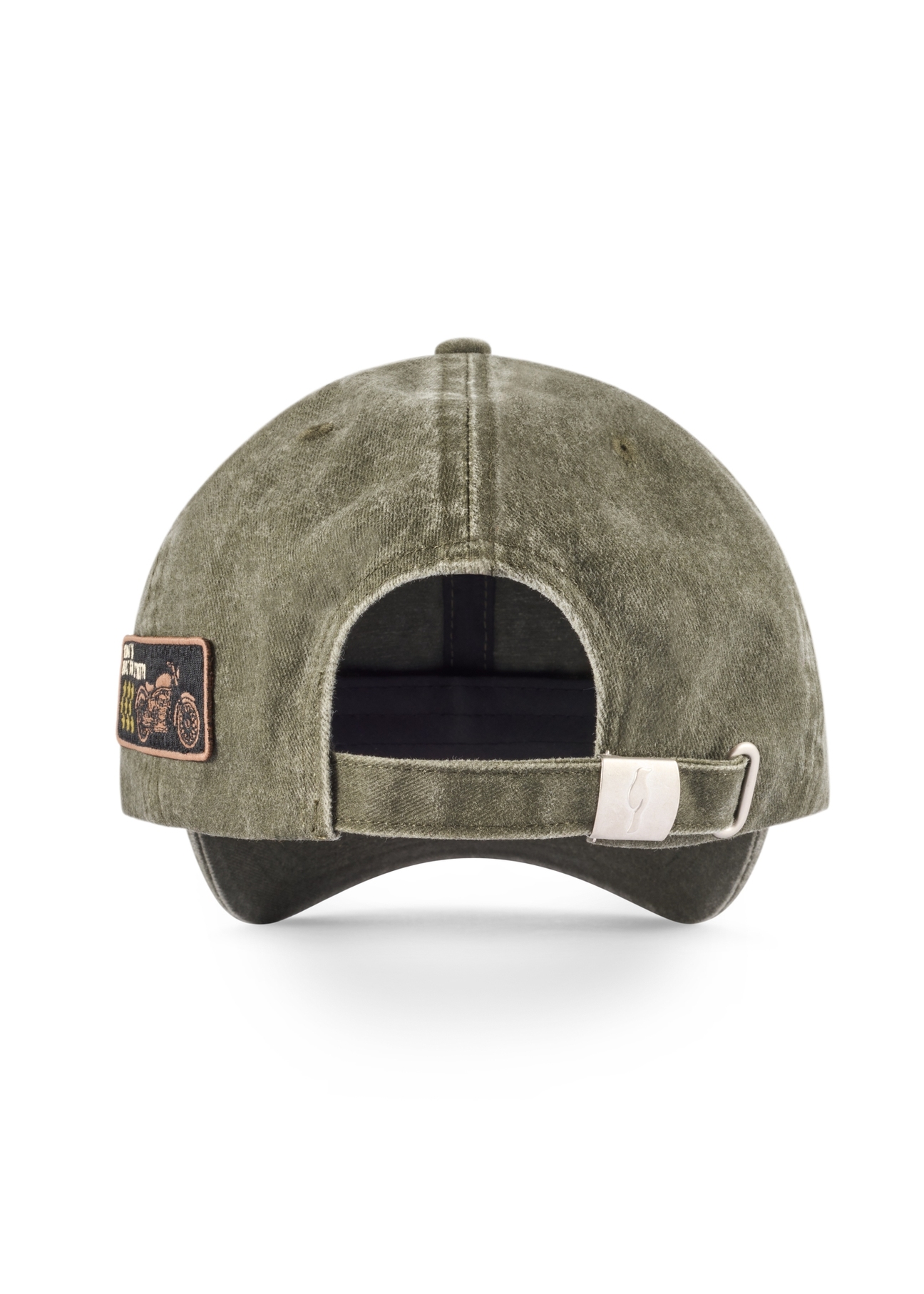 Unisex khaki baseball cap CZALT-0019-8D(W26) - back view of the product, on a white background.