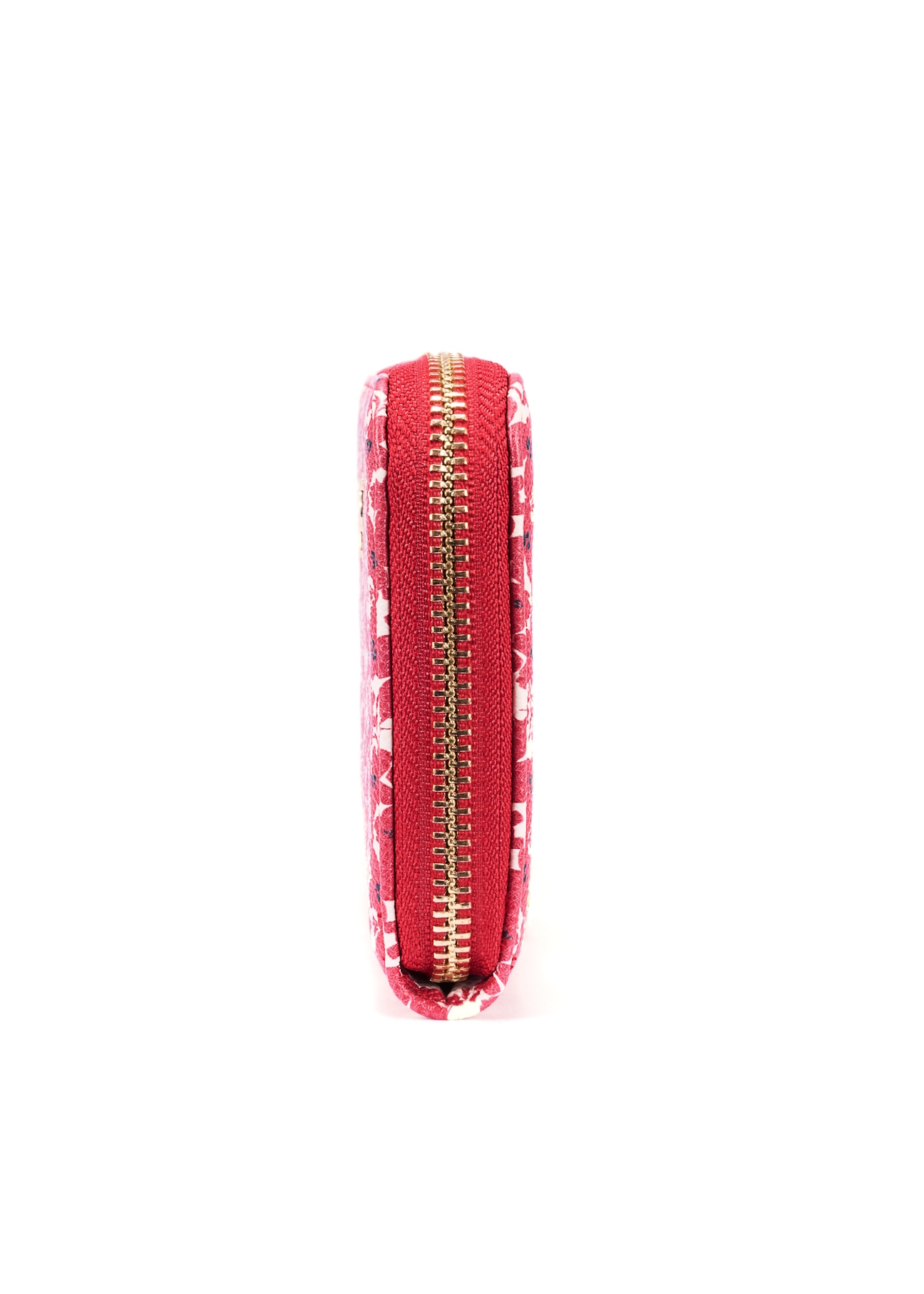 Large women's floral wallet POREC-0403-42(W25), product view from the side on a white background.
