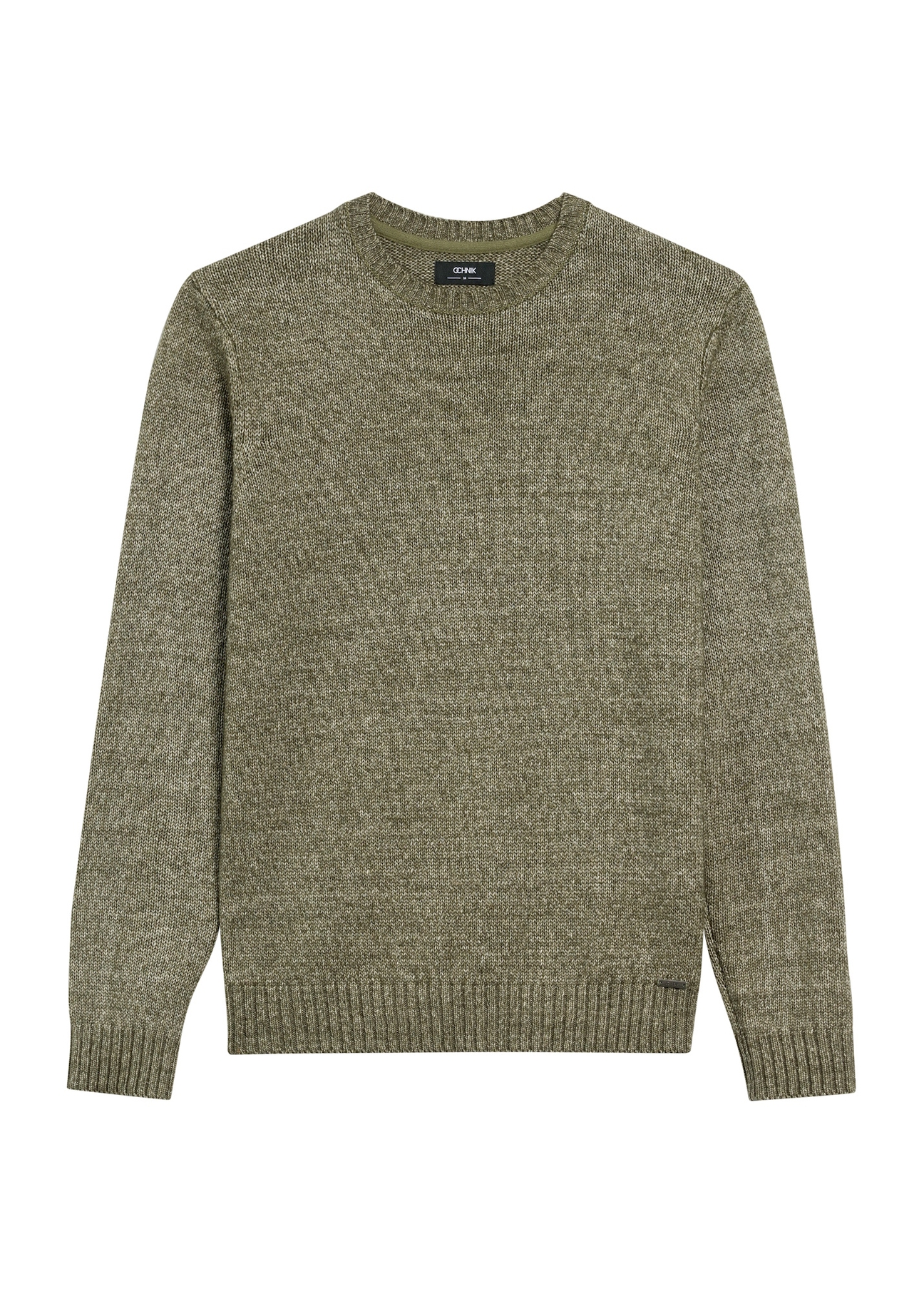 Men's khaki sweater SWEMT-0170-55(Z25), front product view on white background.