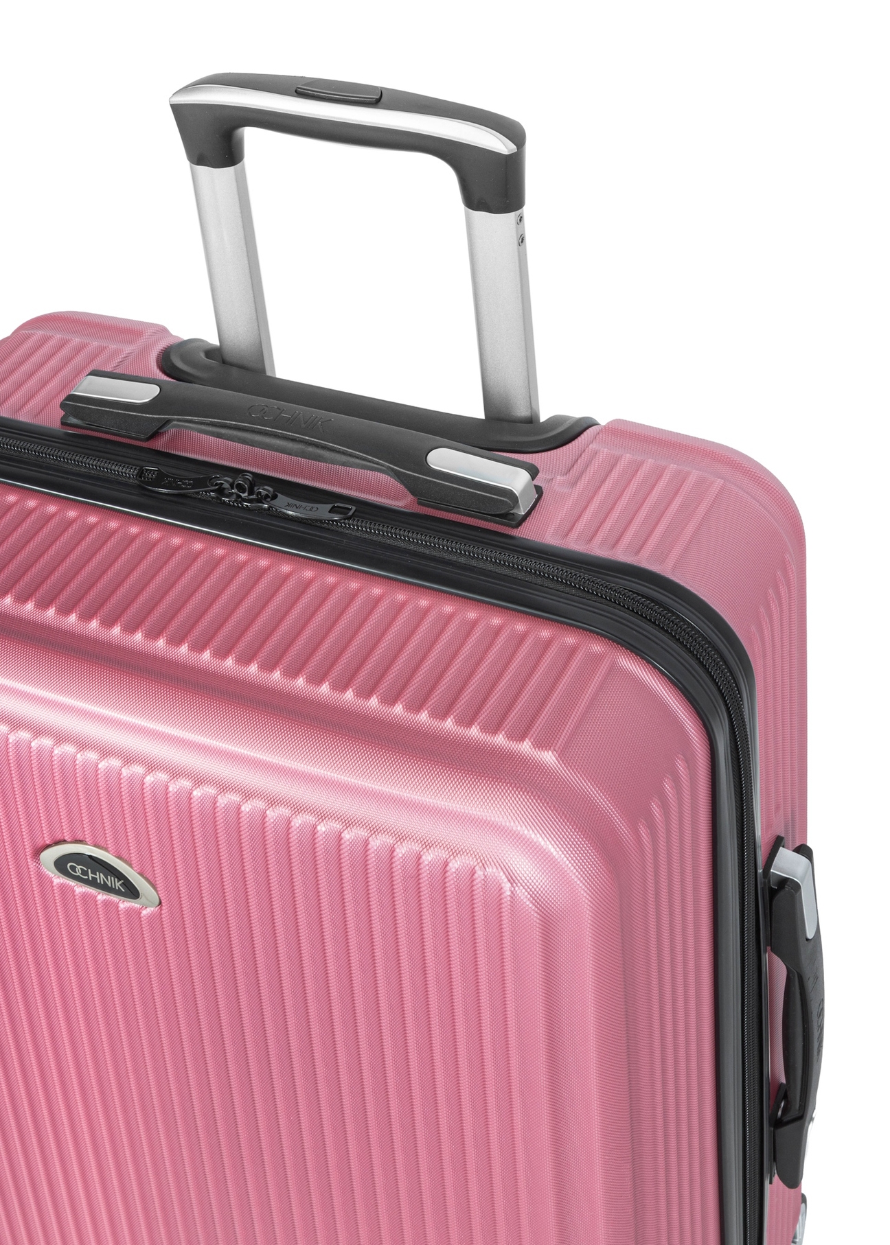 Set of hard suitcases on wheels 19"/24"/29" WALAB-0053-5C(W26), view of the product handle on a white background.