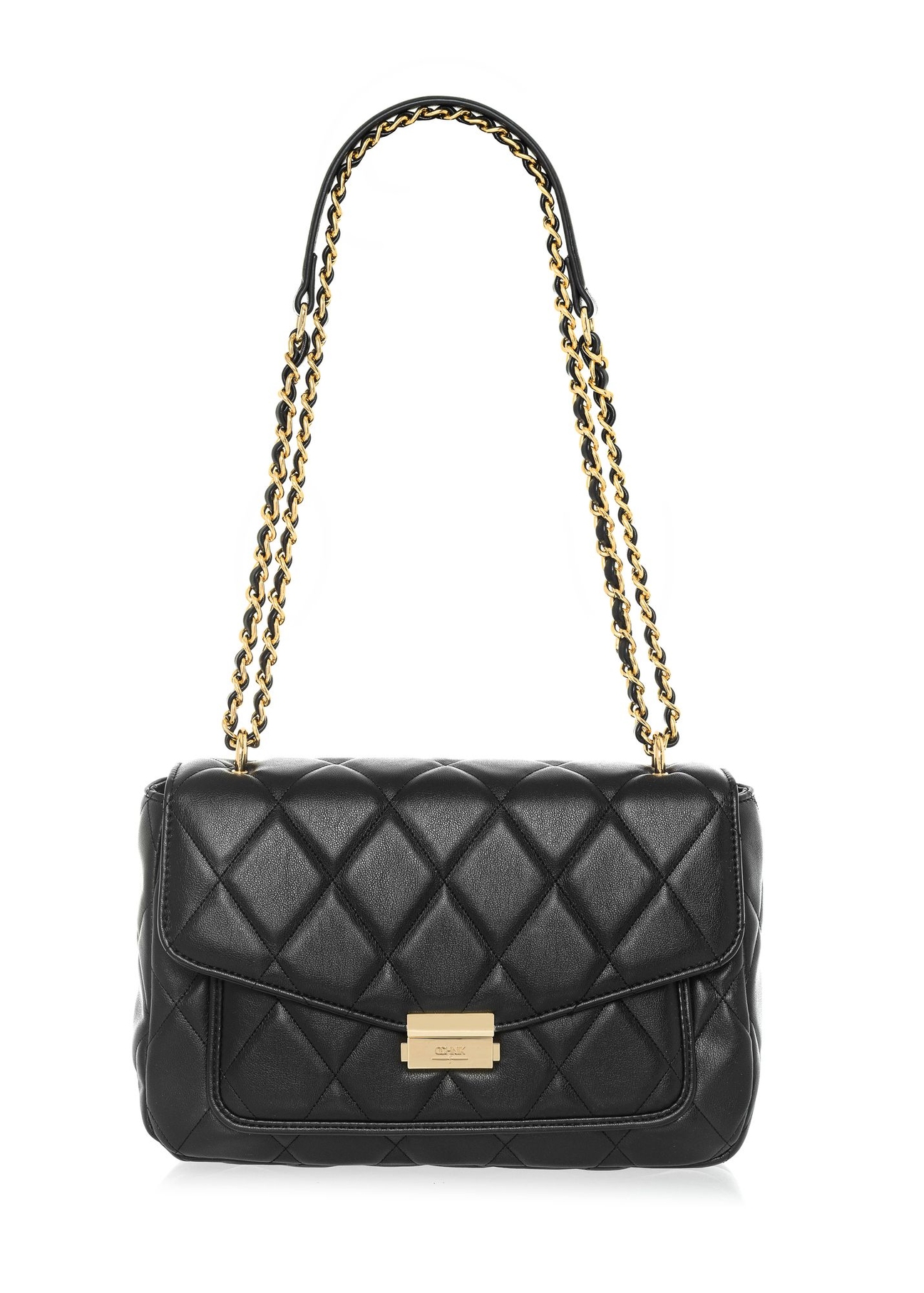 Black quilted imitation leather messenger bag TOREC-1022-99(W25)-01