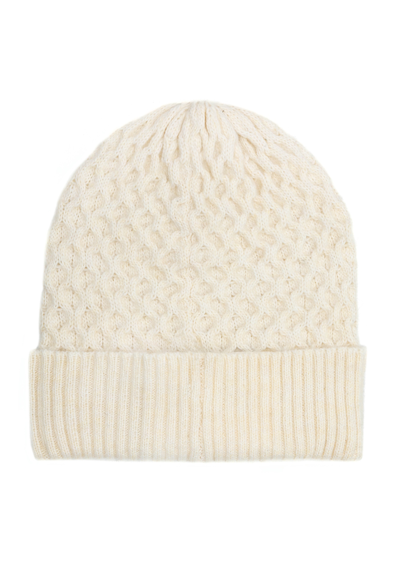 Cream women's hat CZADT-0195A-16(Z25) - product view from the back on a white background.