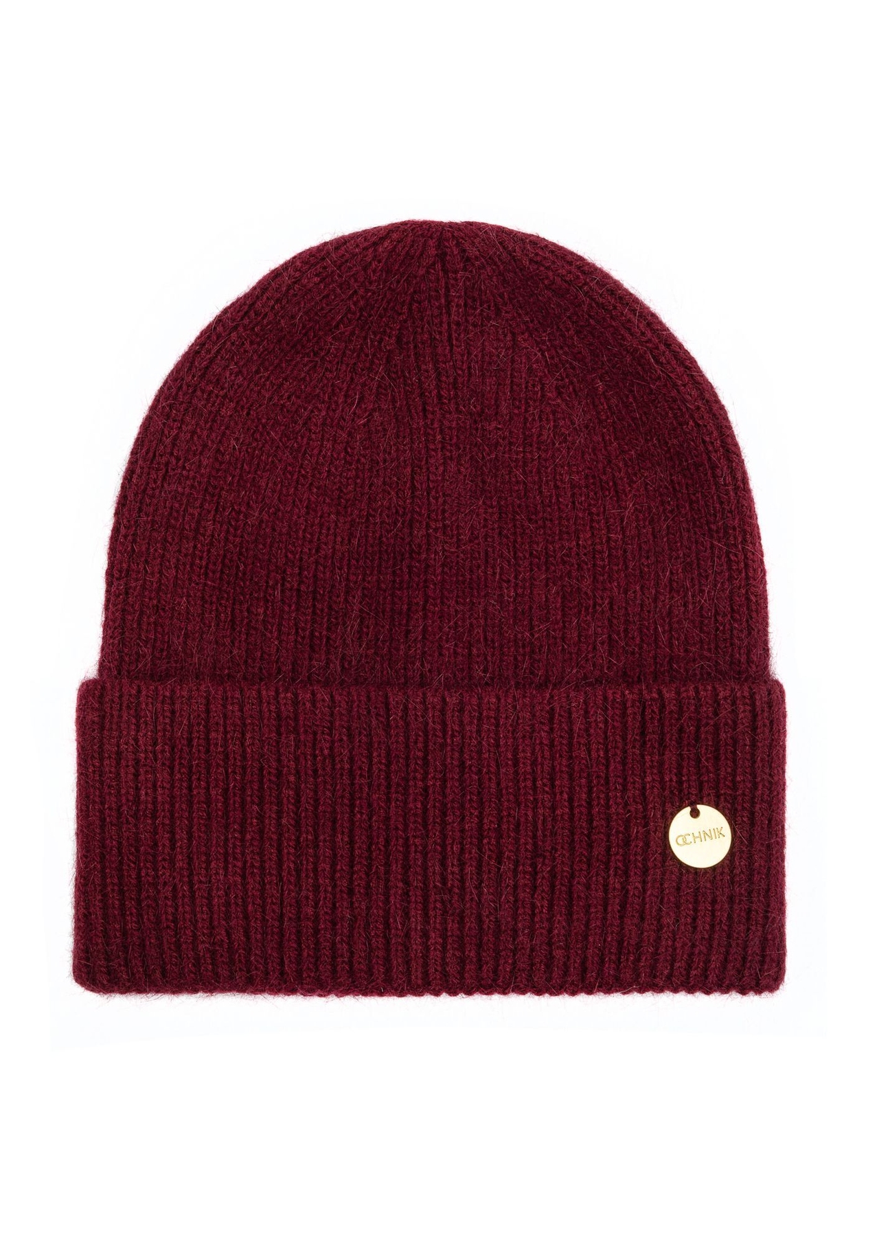 Burgundy women's hat CZADT-0206-4D(Z26)- front product view on white background.