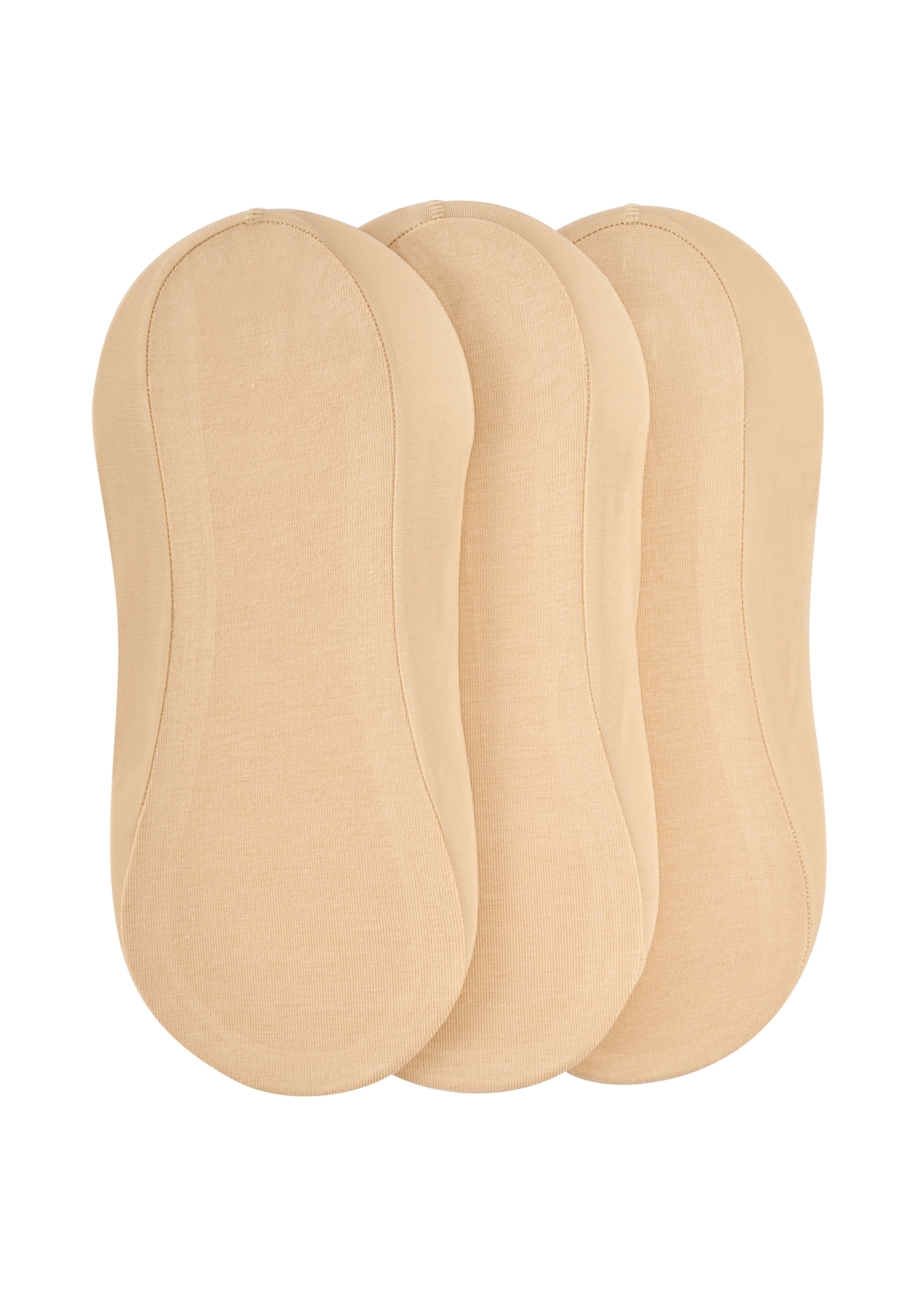 Set of beige women's ankle socks ZESDT-0032-1B(W26) - product view from above, on a white background.