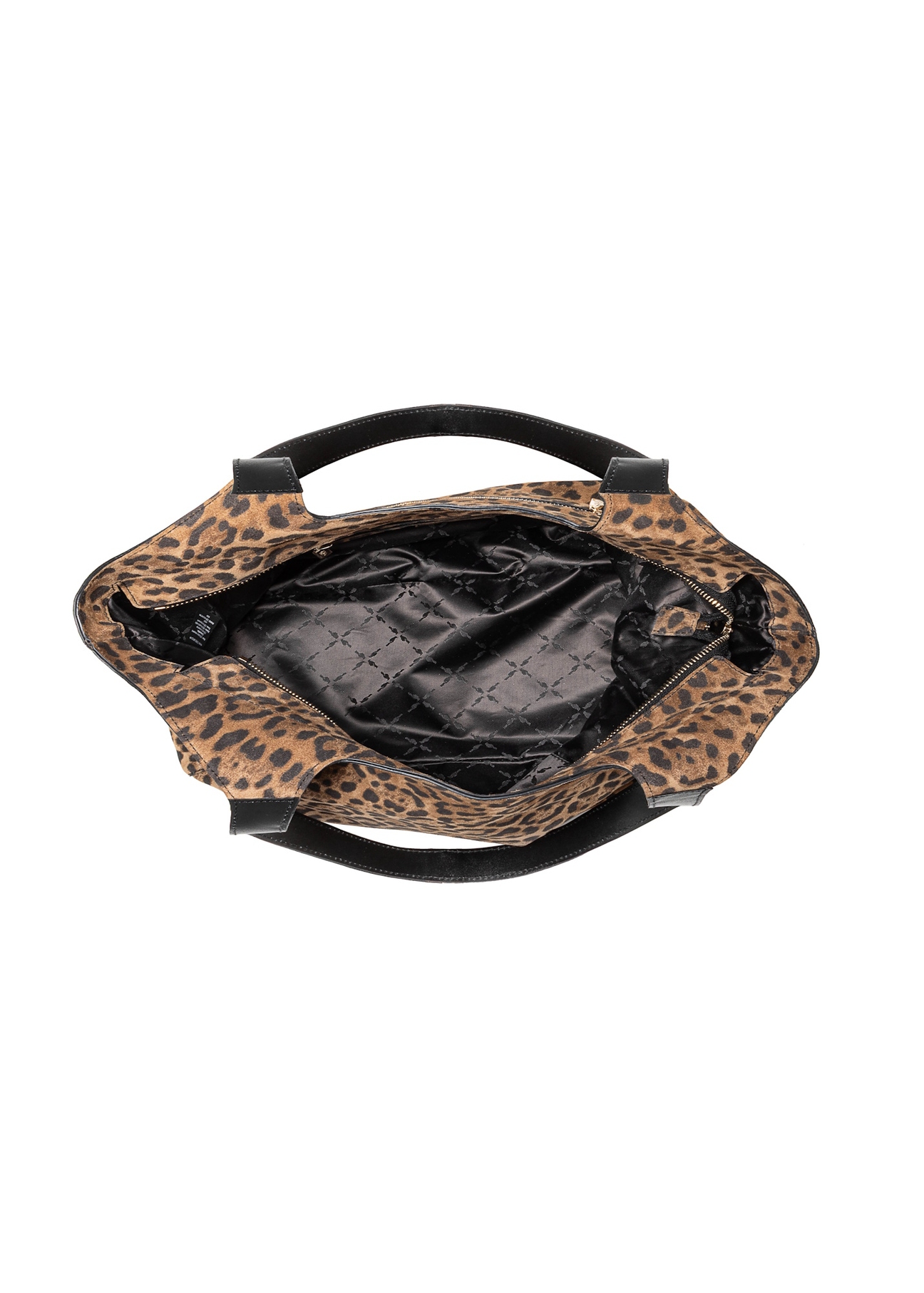 Large women's handbag with leopard print TORES-1169-86(Z25), view of the inside of the product on a white background.