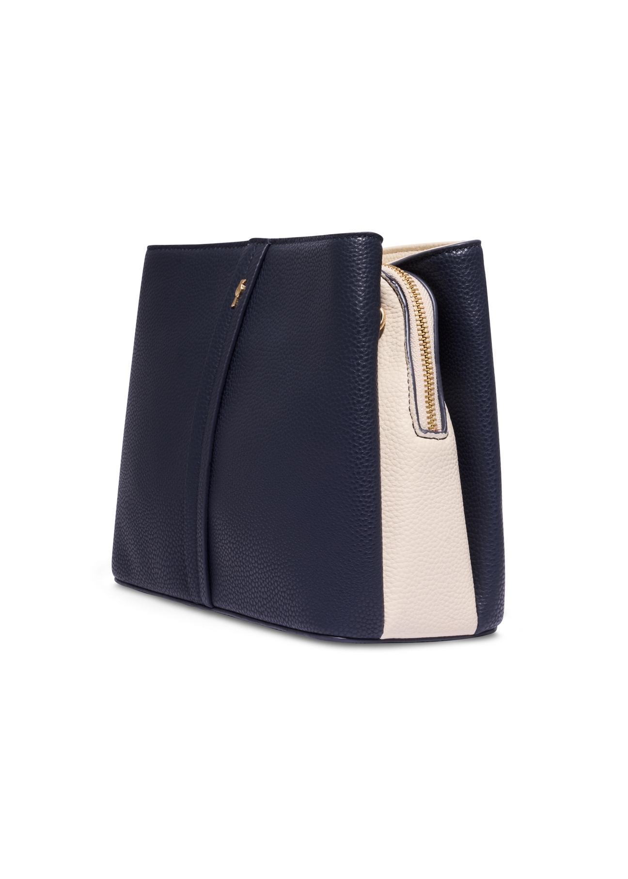 Dark navy blue women's handbag made of imitation leather TOREC-1261-7E(Z26), diagonal product view on a white background.