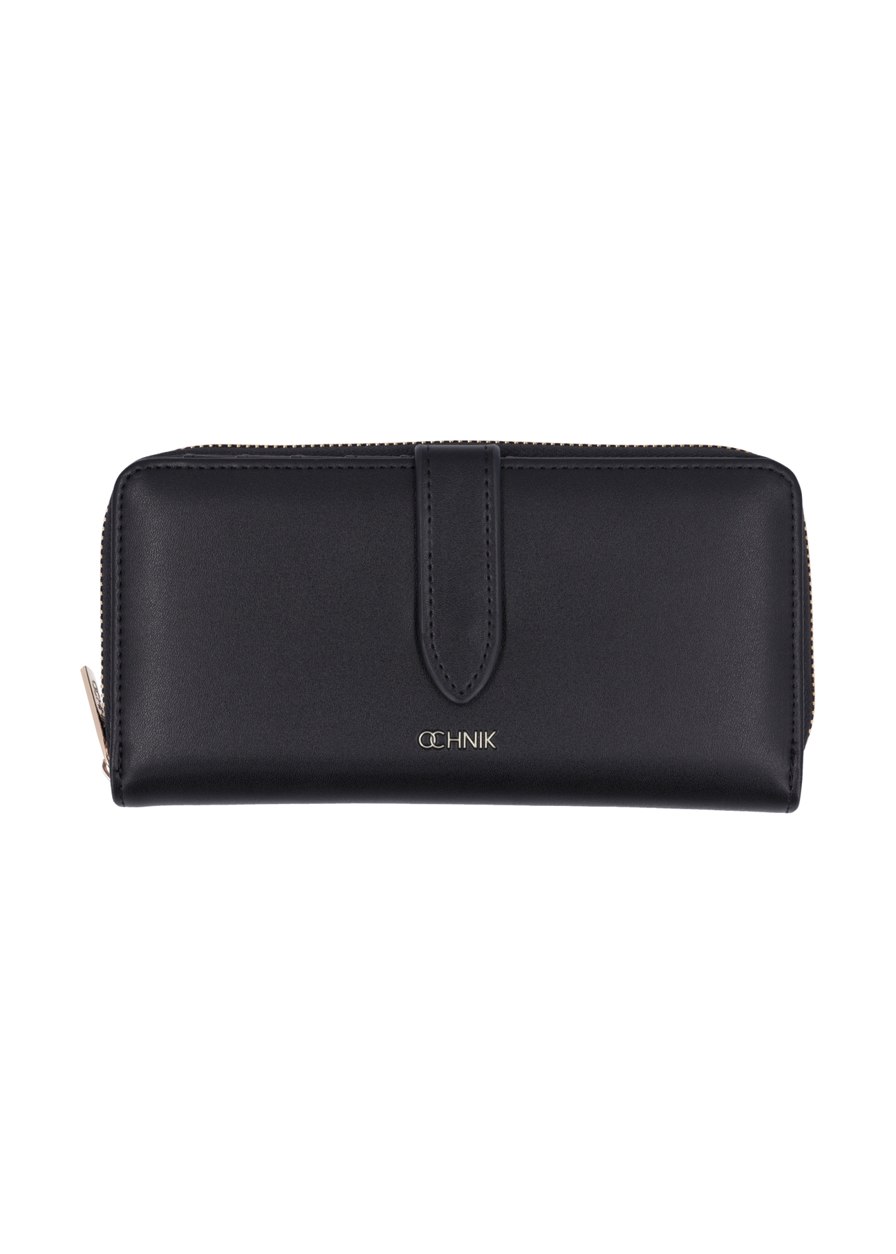 Black large women's wallet POREC-0444-99(Z26), front product view on white background.