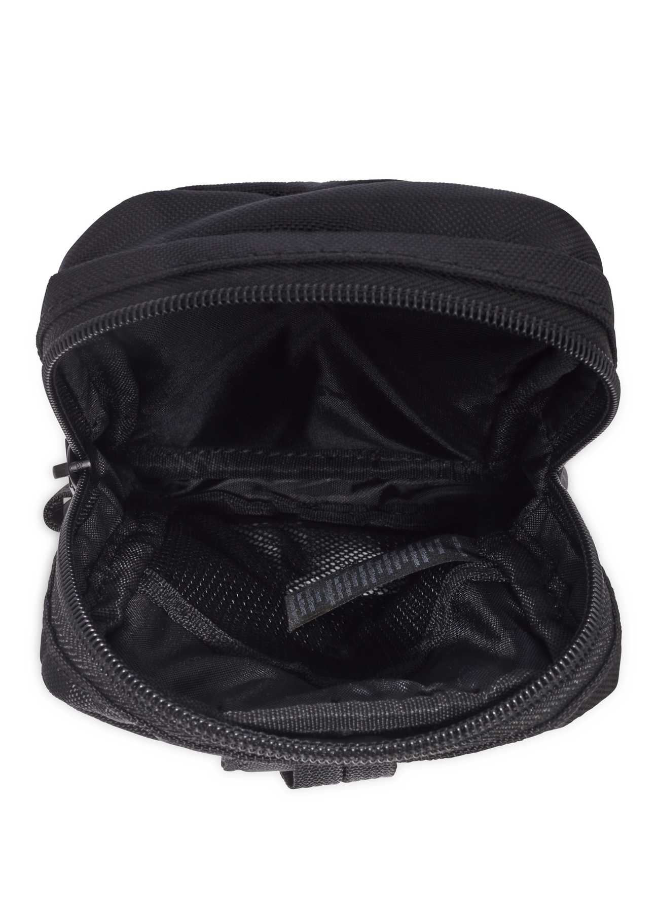 Men's black waist bag TORMN-0426-99(Z26) - product view from above, on a white background.