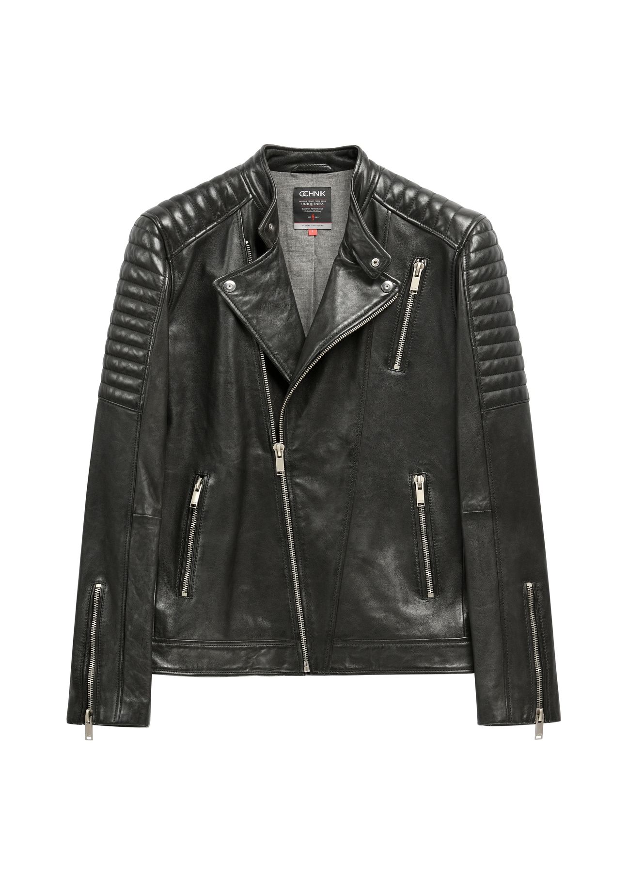 Men's leather biker jacket KURMS-0179L-99(KS)