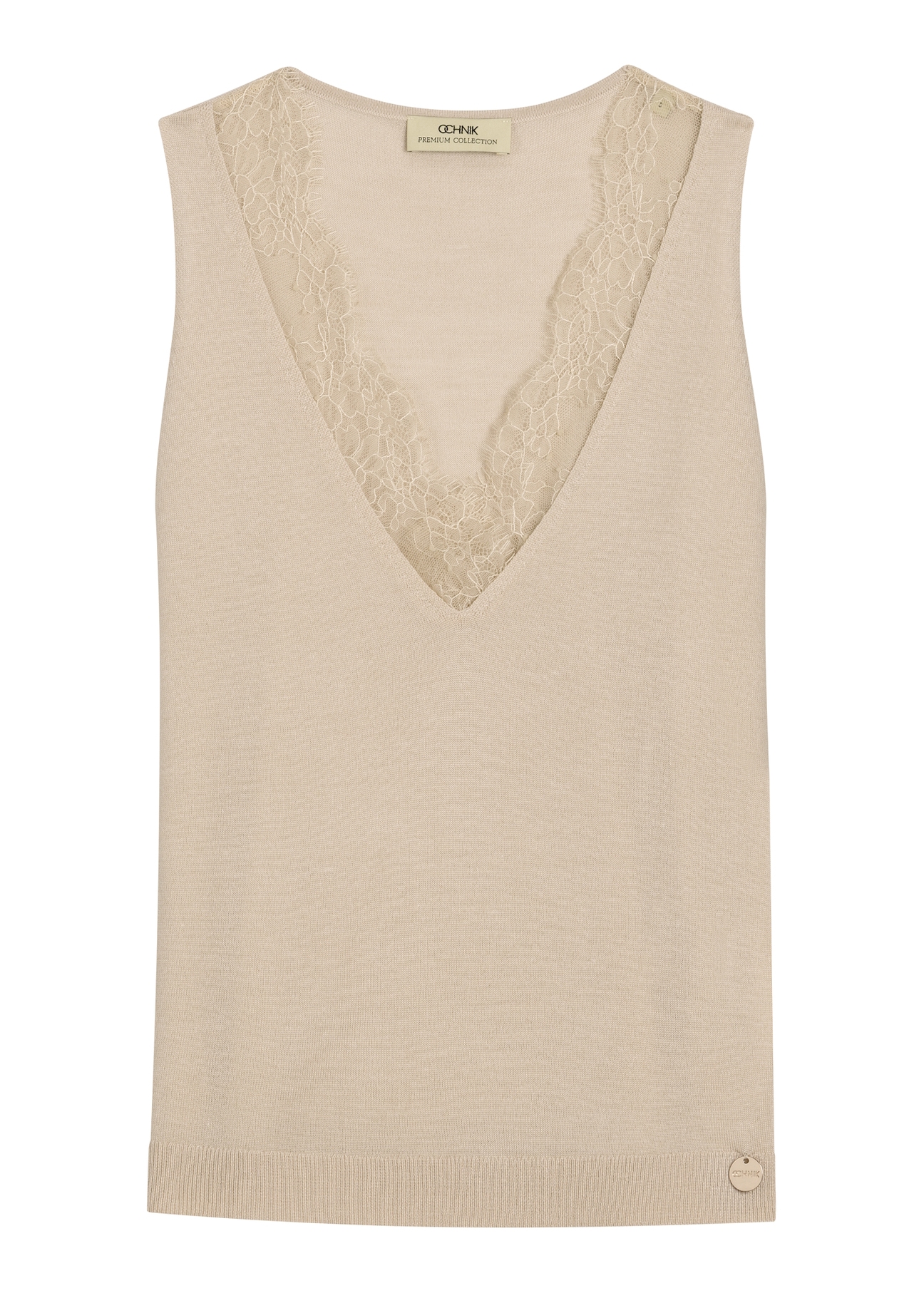 Beige wool and silk blouse BLUDT-0209-1B(W26)