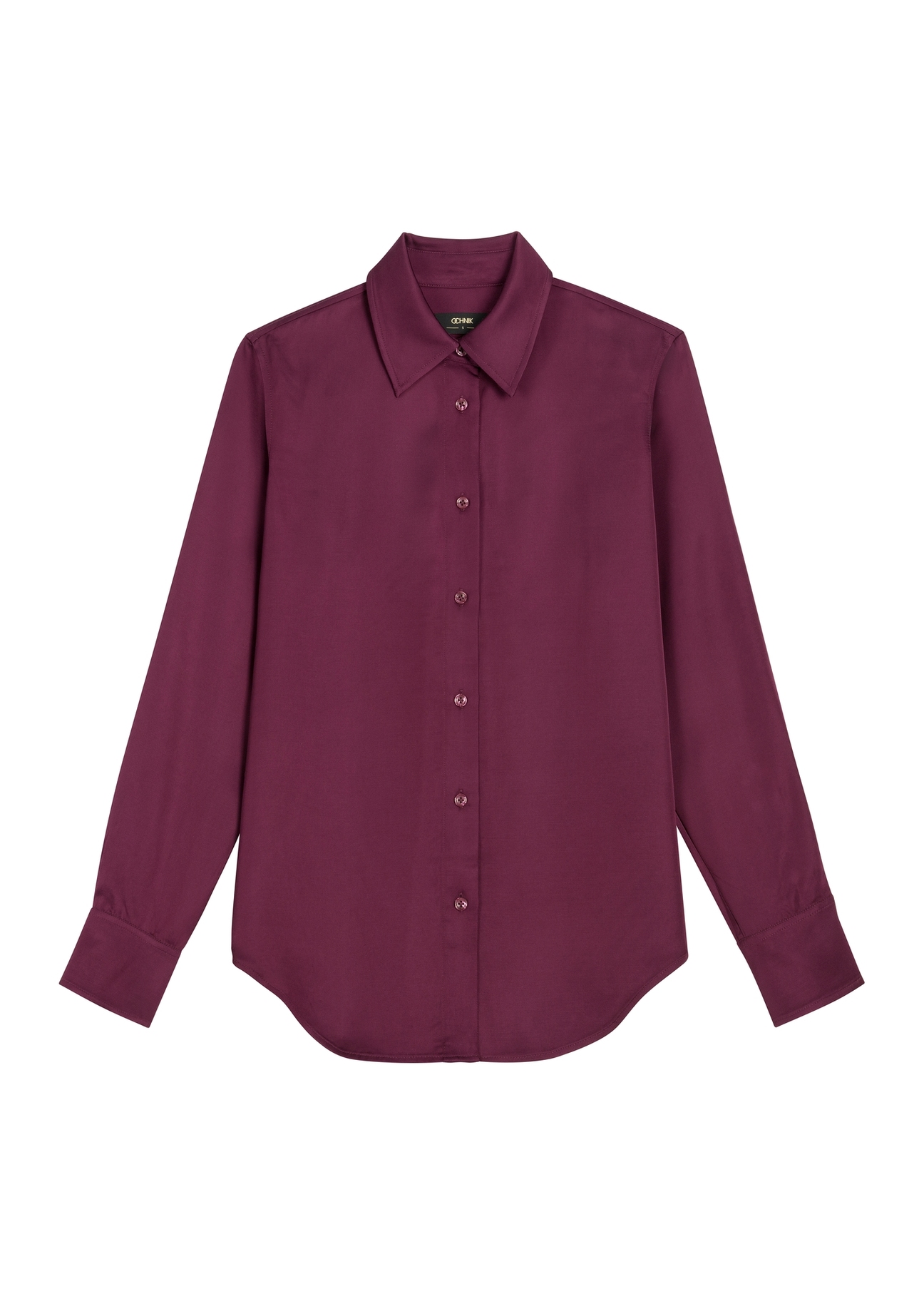Burgundy women's shirt KOSDT-0172-4D(Z26) - front product view, on white background.