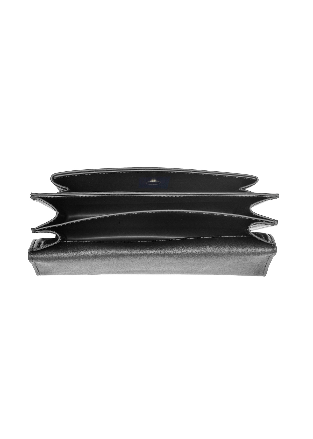 Black women's handbag on a chain TOREC-1100-99(Z25), product view inside on a white background.