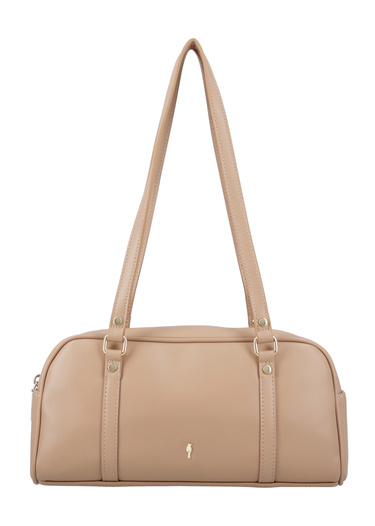 Dark beige shoulder bag TOREC-1233-1K(Z26), product view from the front on a white background.