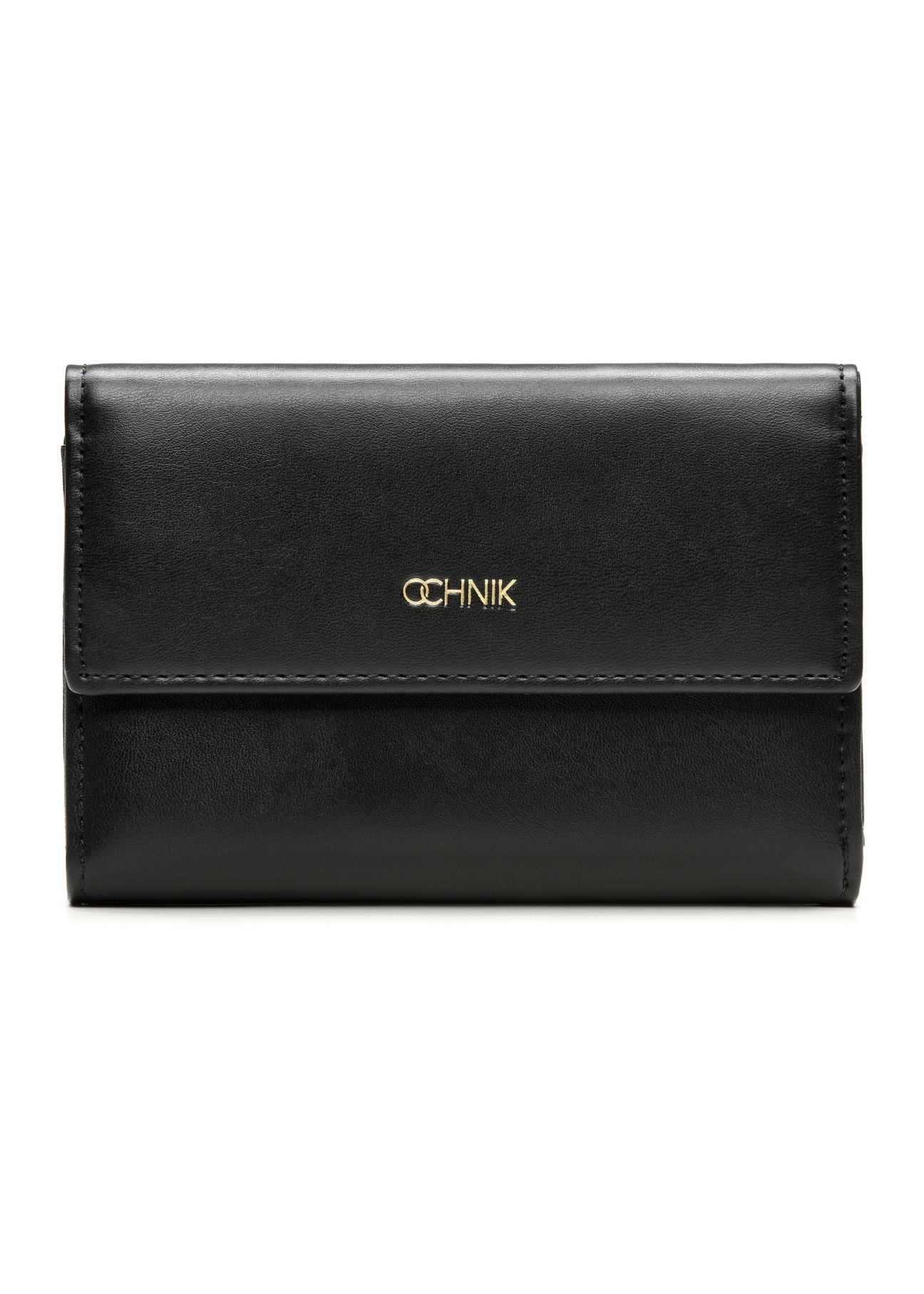 Black women's wallet POREC-0426-99(Z25), product view from the front on a white background.