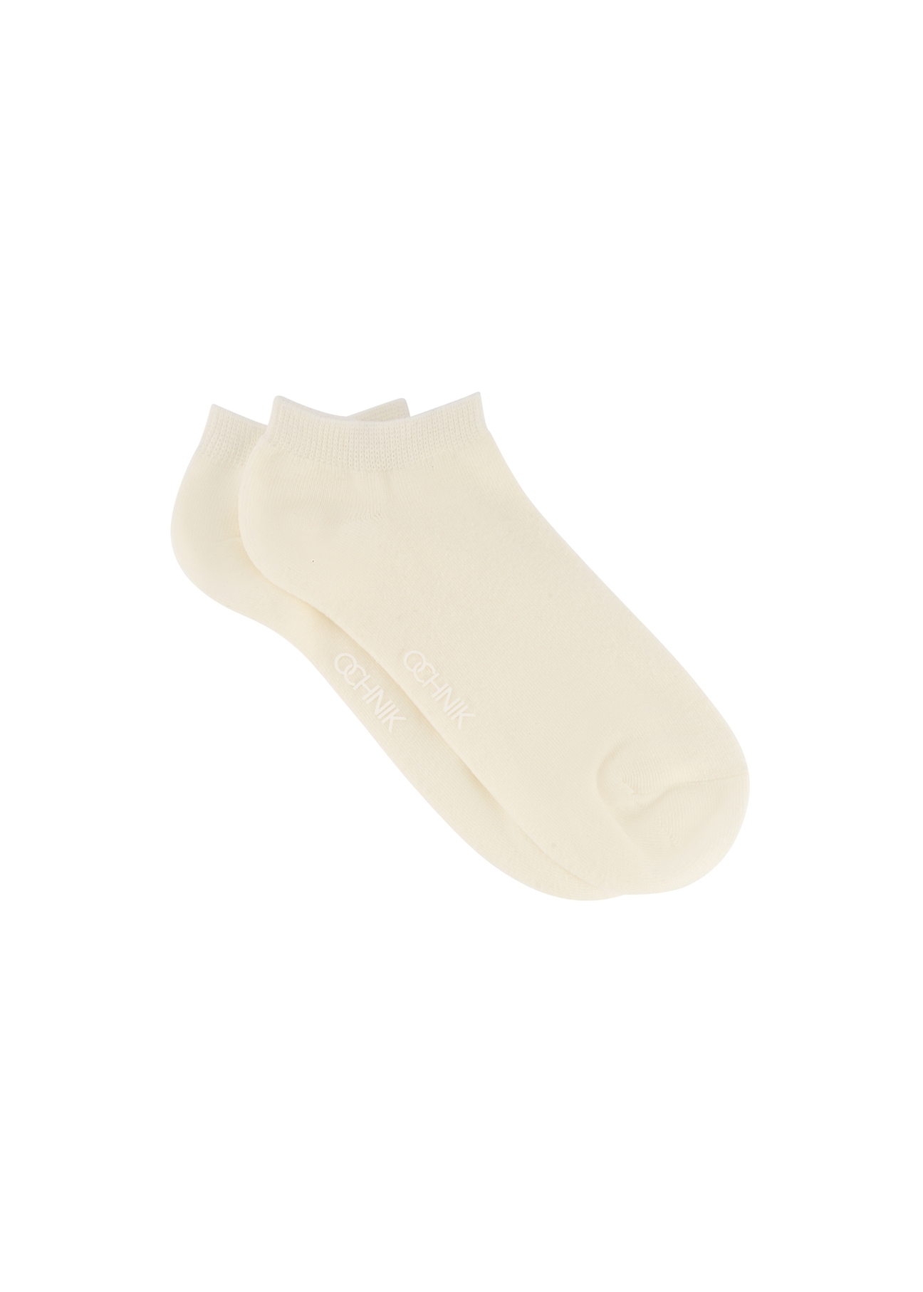 Cream men's short socks SKAMT-0151B-0B(W26), side product view on white background.