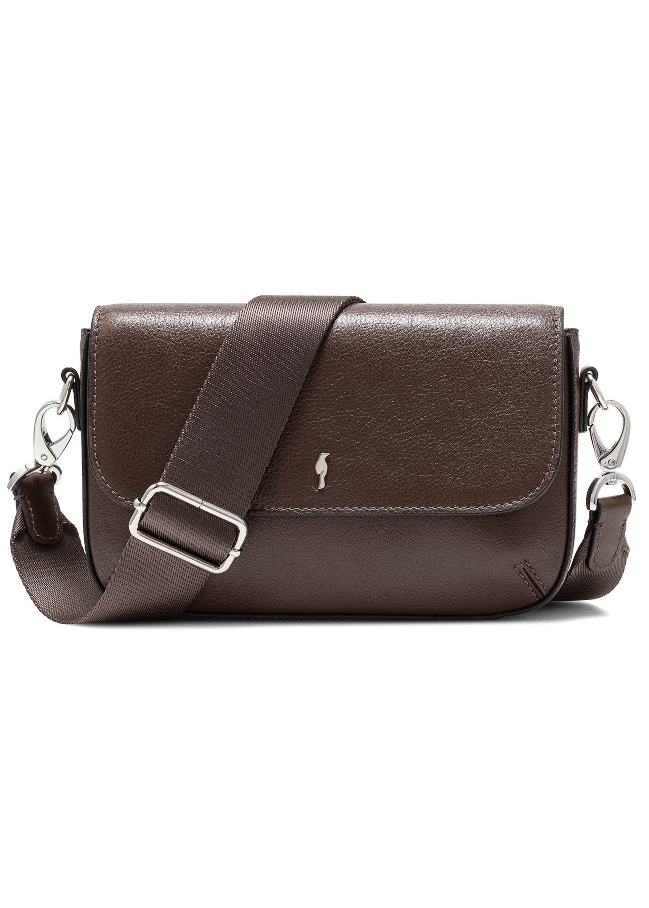 Brown leather small women's handbag TORES-1184-89(Z25), front product view on white background.