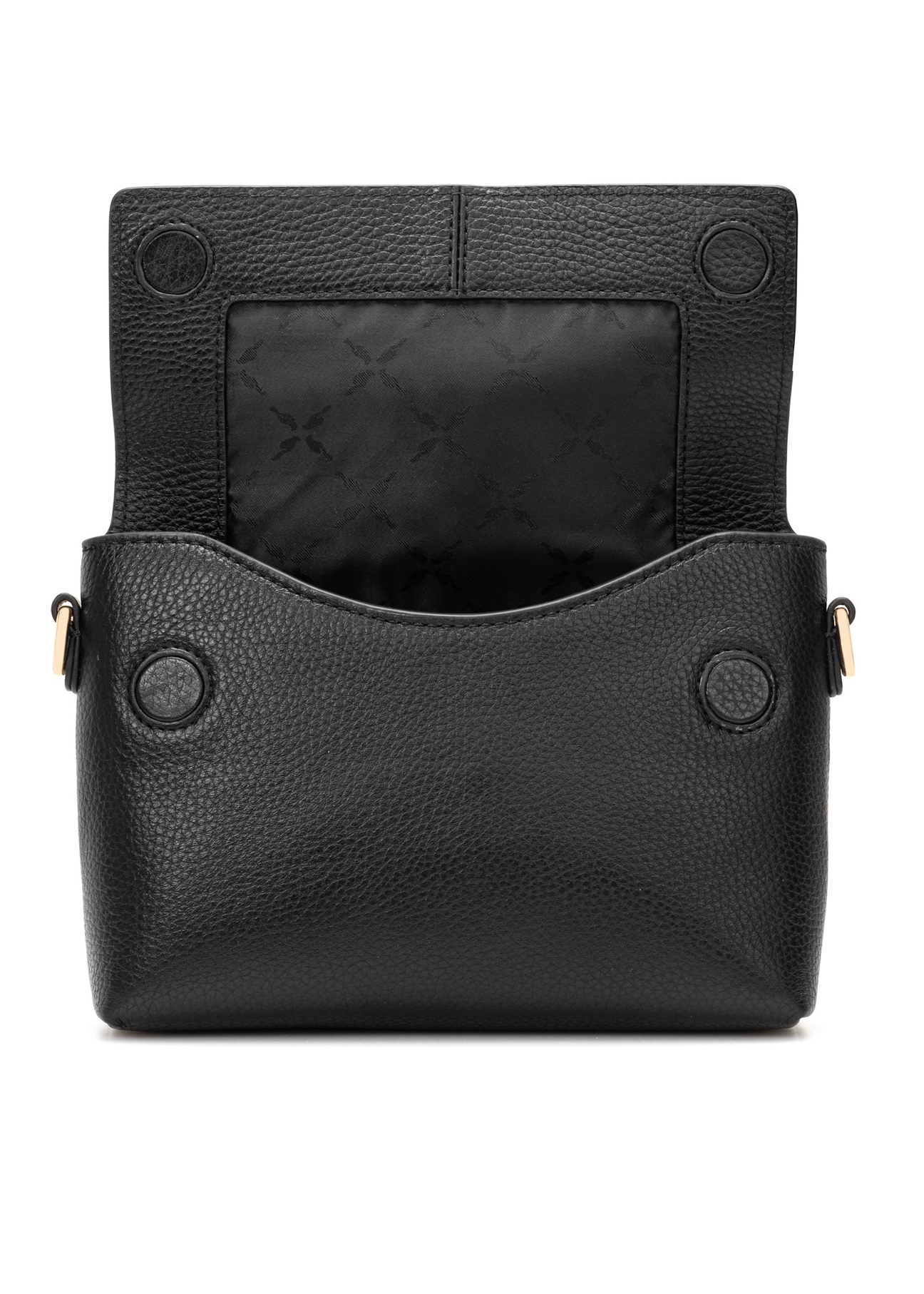 Small women's leather handbag TORES-1278-9I(W26), product view with open flap on white background.