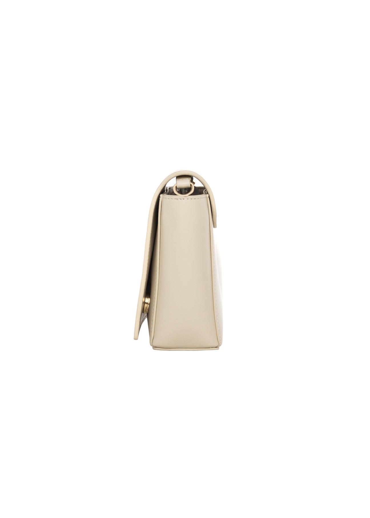 Cream women's imitation leather handbag TOREC-1311-0B(Z26), side product view on white background.