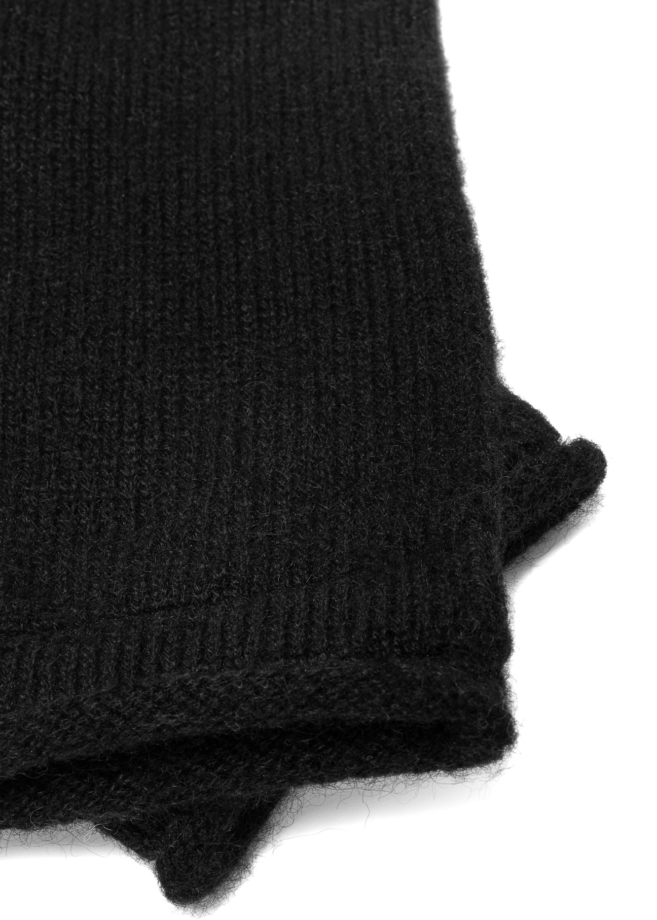Women's cashmere black gloves REKDT-0020-99(Z25), close-up of the product detail on a white background.