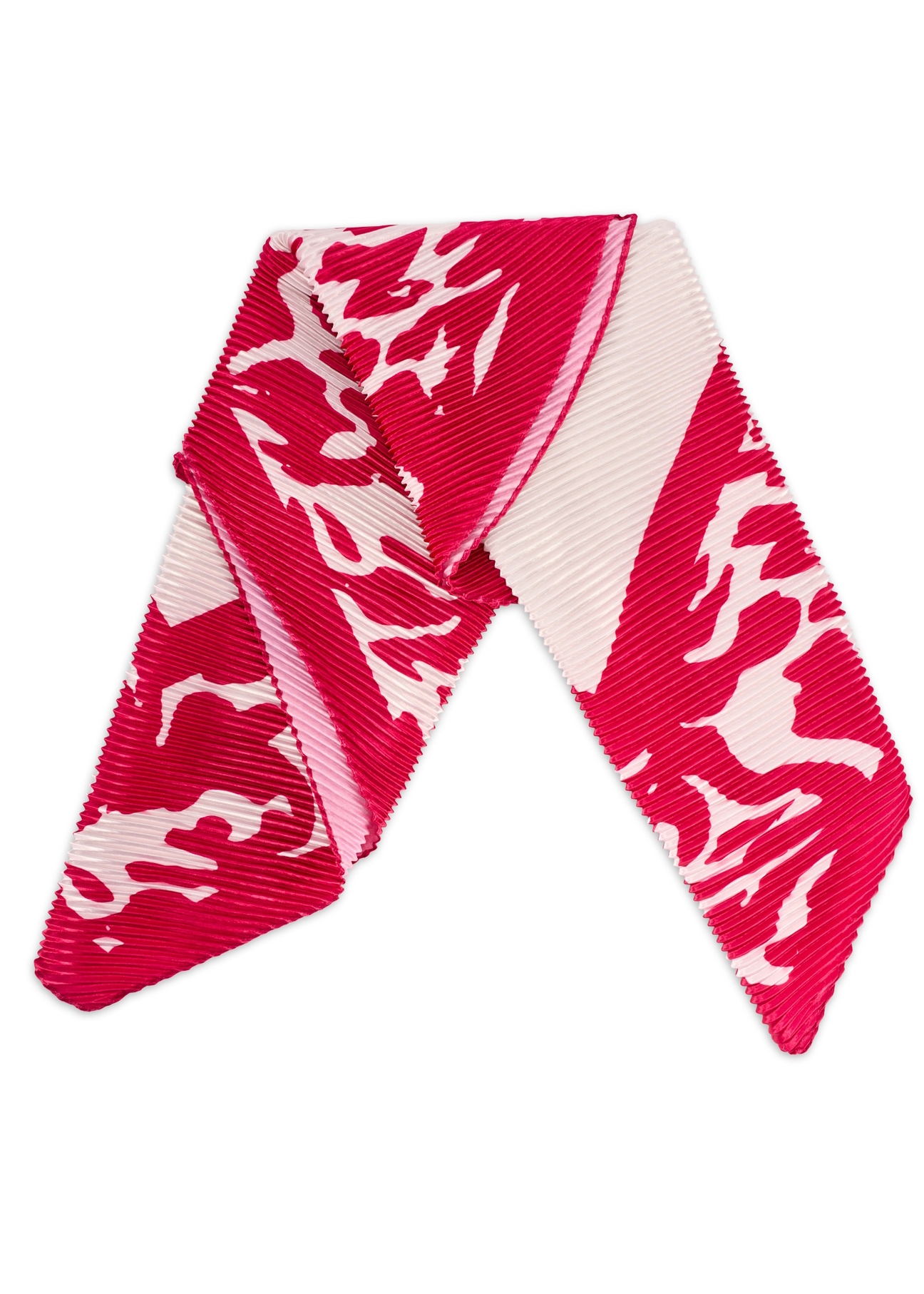 Pink women's patterned scarf SZADT-0172-5P(W26), view of the folded product on a white background.