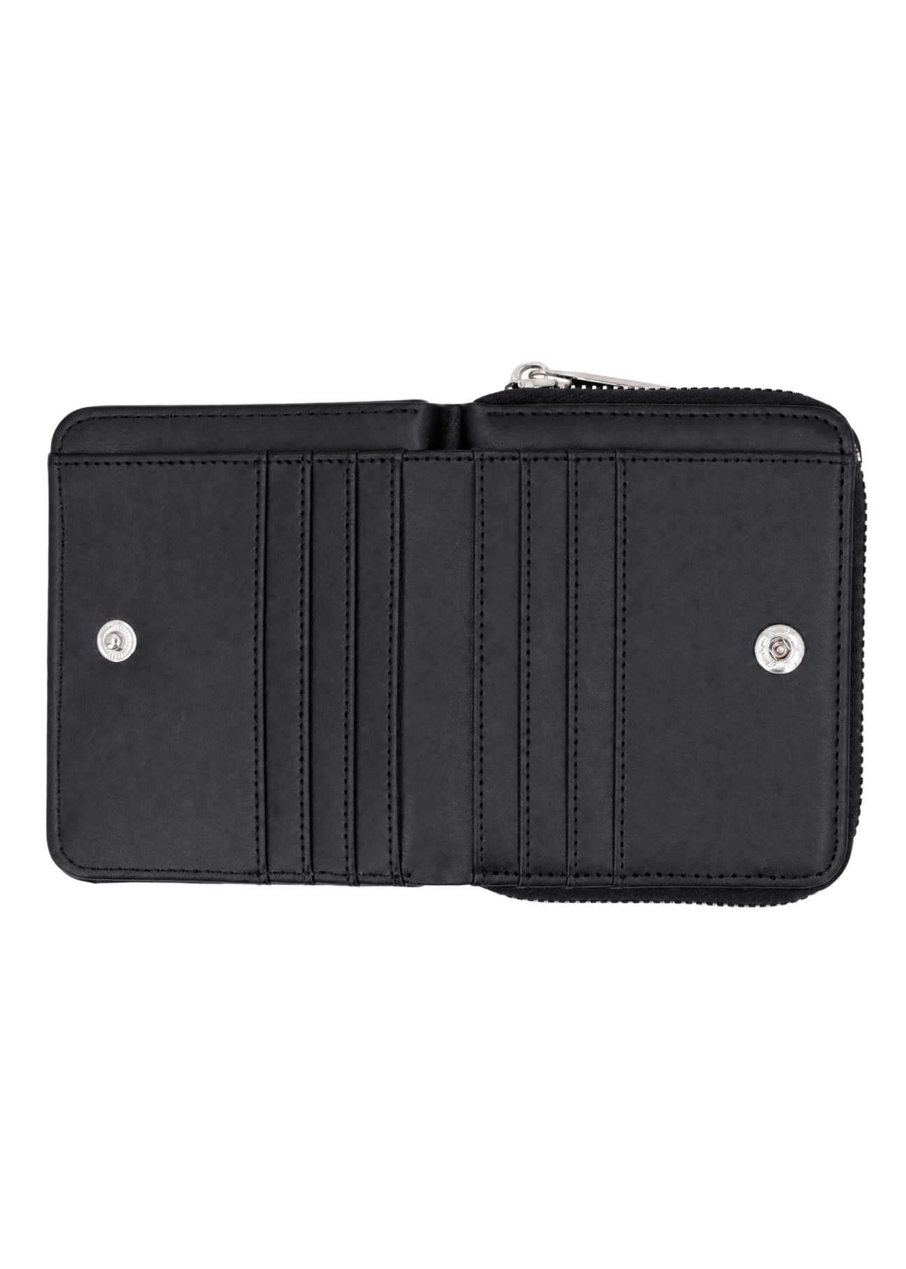 Medium women's wallet with stitching POREC-0442-9P(Z26), product view inside on white background.