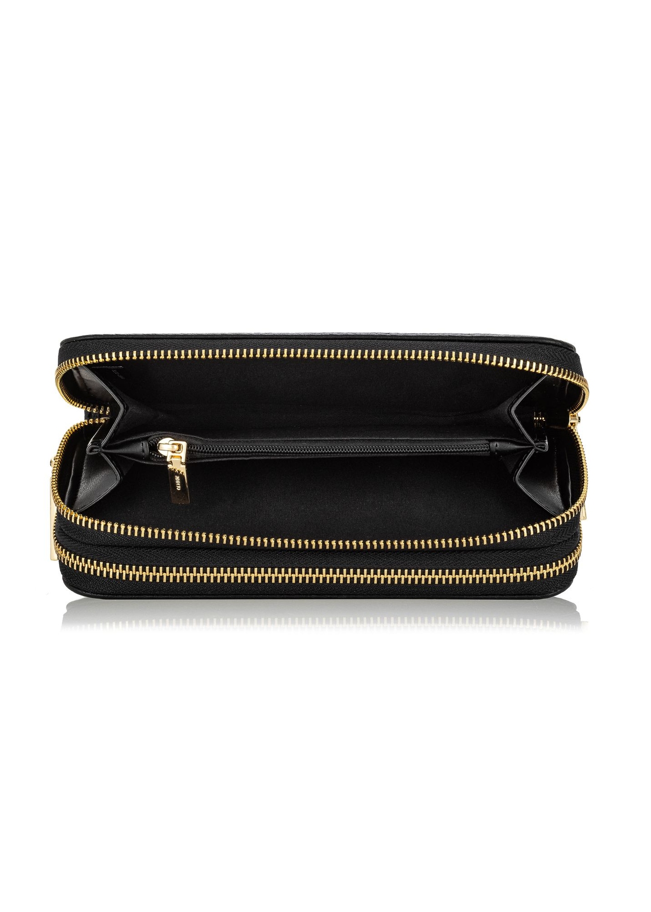 Women's two-compartment black wallet POREC-0376-99(W24)-05