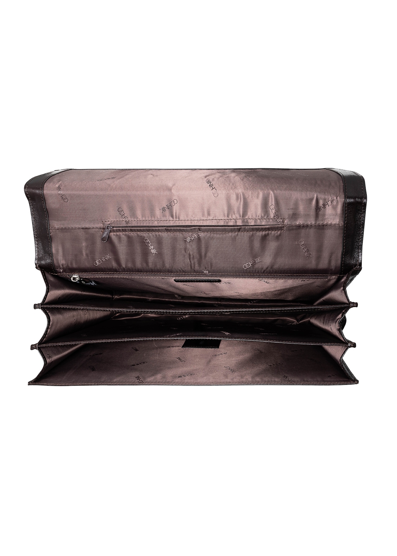 Men's leather briefcase TORMS-0478-89(Z25), product view inside on white background.
