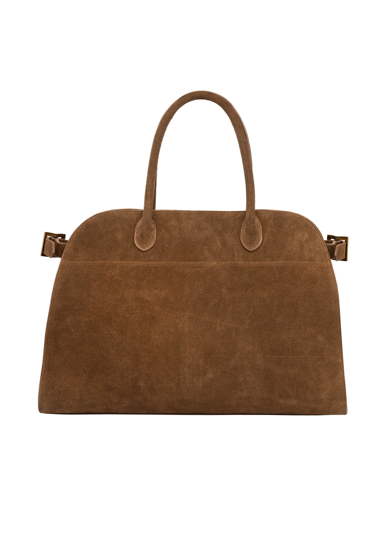 Cognac leather women's shopper bag TORES-1412-1F(Z26). Back view on a white background.