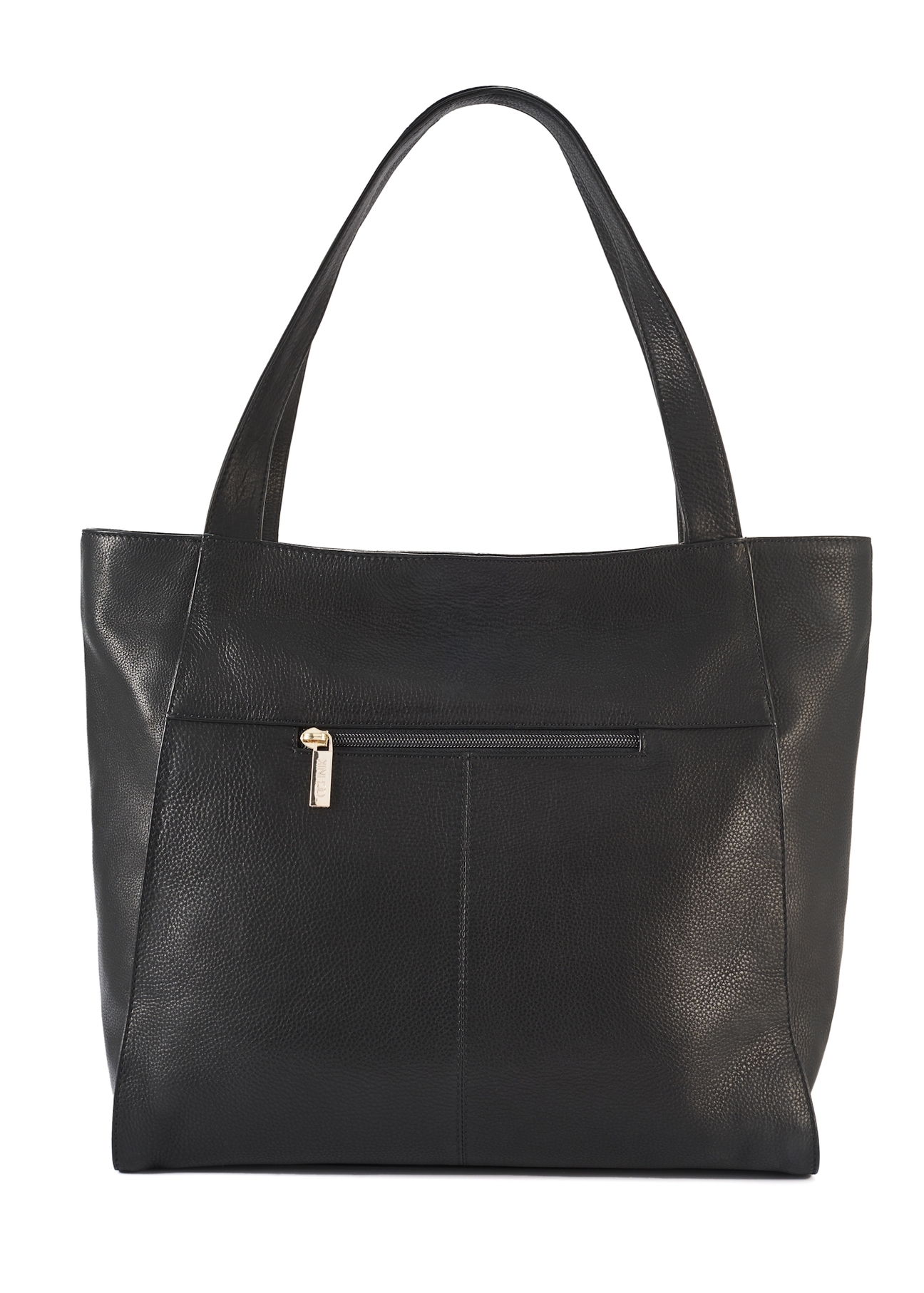 Black leather women's handbag TORES-1144-99(Z25) - product view from the back on a white background.