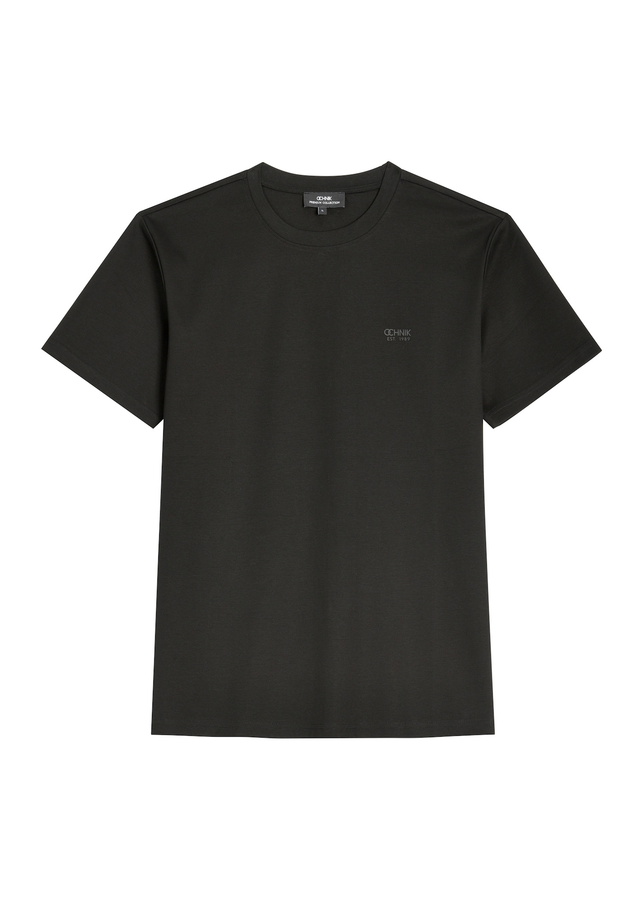 Men's black mercerized cotton t-shirt TSHMT-0156-99(Z26) - front product view, on a white background.