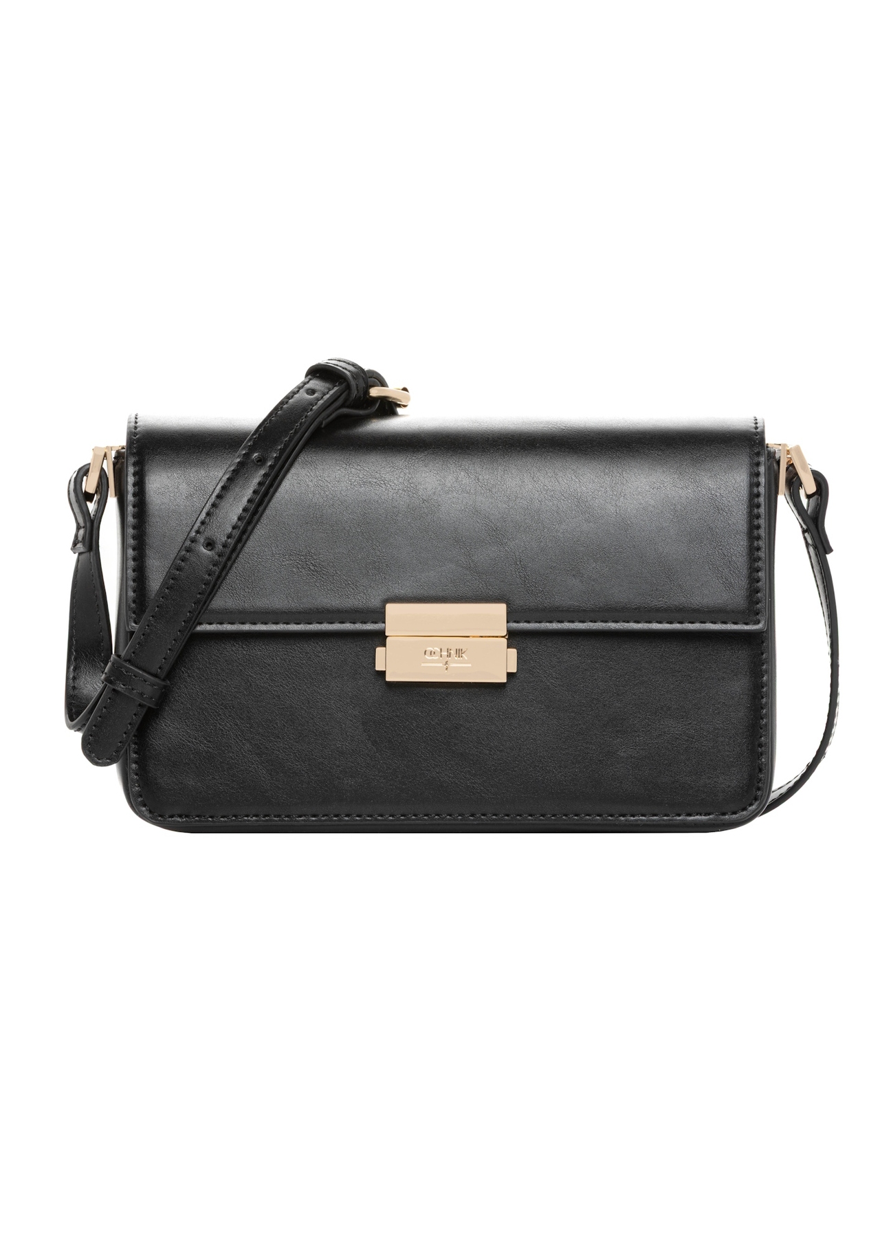 Elegant black women's handbag TOREC-1251-99(Z26), front product view on white background.