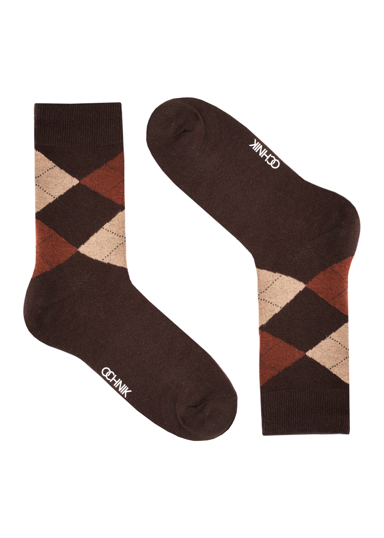 Men's long socks with pattern SKAMT-0197-89(Z25), side view of the product on a white background.
