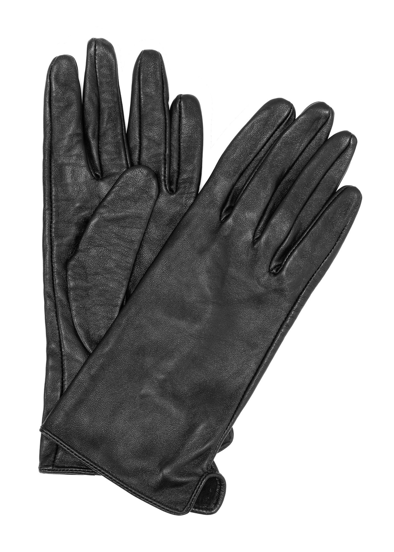 Men's leather gloves in black REKMS-0009A-99(Z25), front product view on white background.