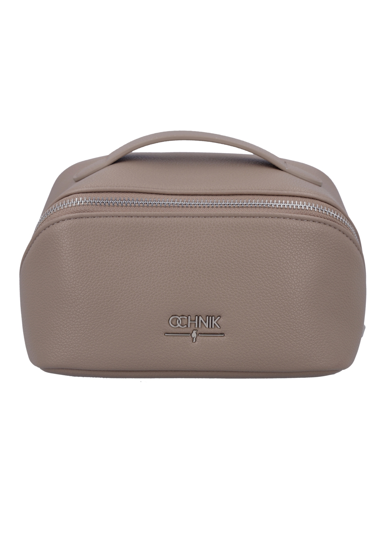 Women's cosmetic bag in cool beige color TOREC-1310-1K(Z26), front view of the product on a white background.