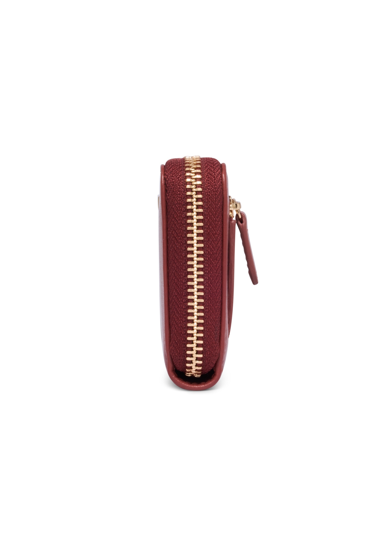 Red medium leather women's wallet PORES-1023-3D(Z26), side product view on white background.